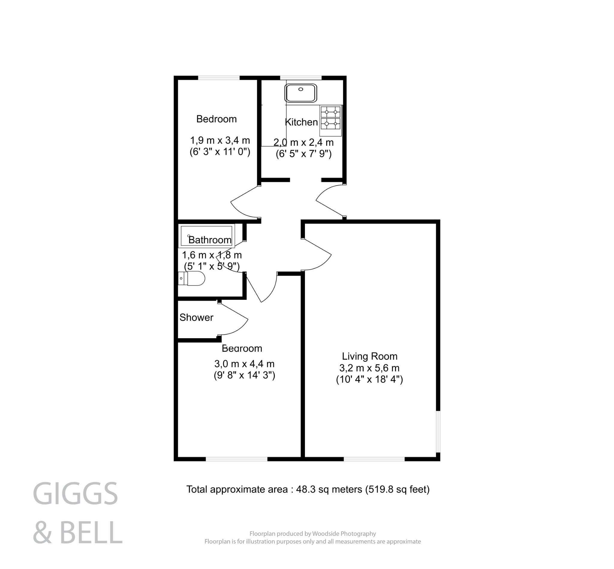 2 bed flat for sale in Richmond Hill, Luton - Property Floorplan