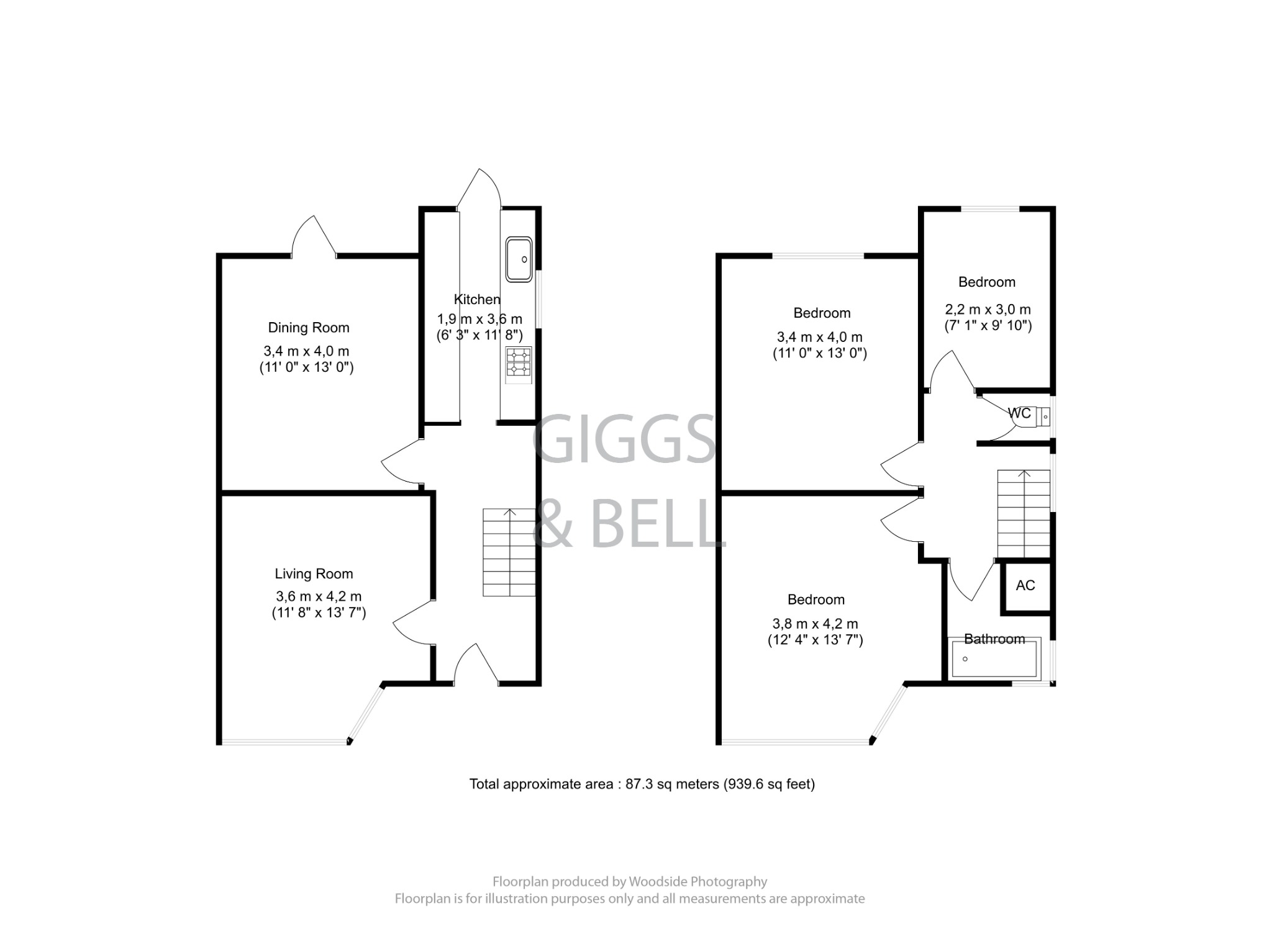 3 bed semi-detached house for sale in Felstead Way, Luton - Property Floorplan
