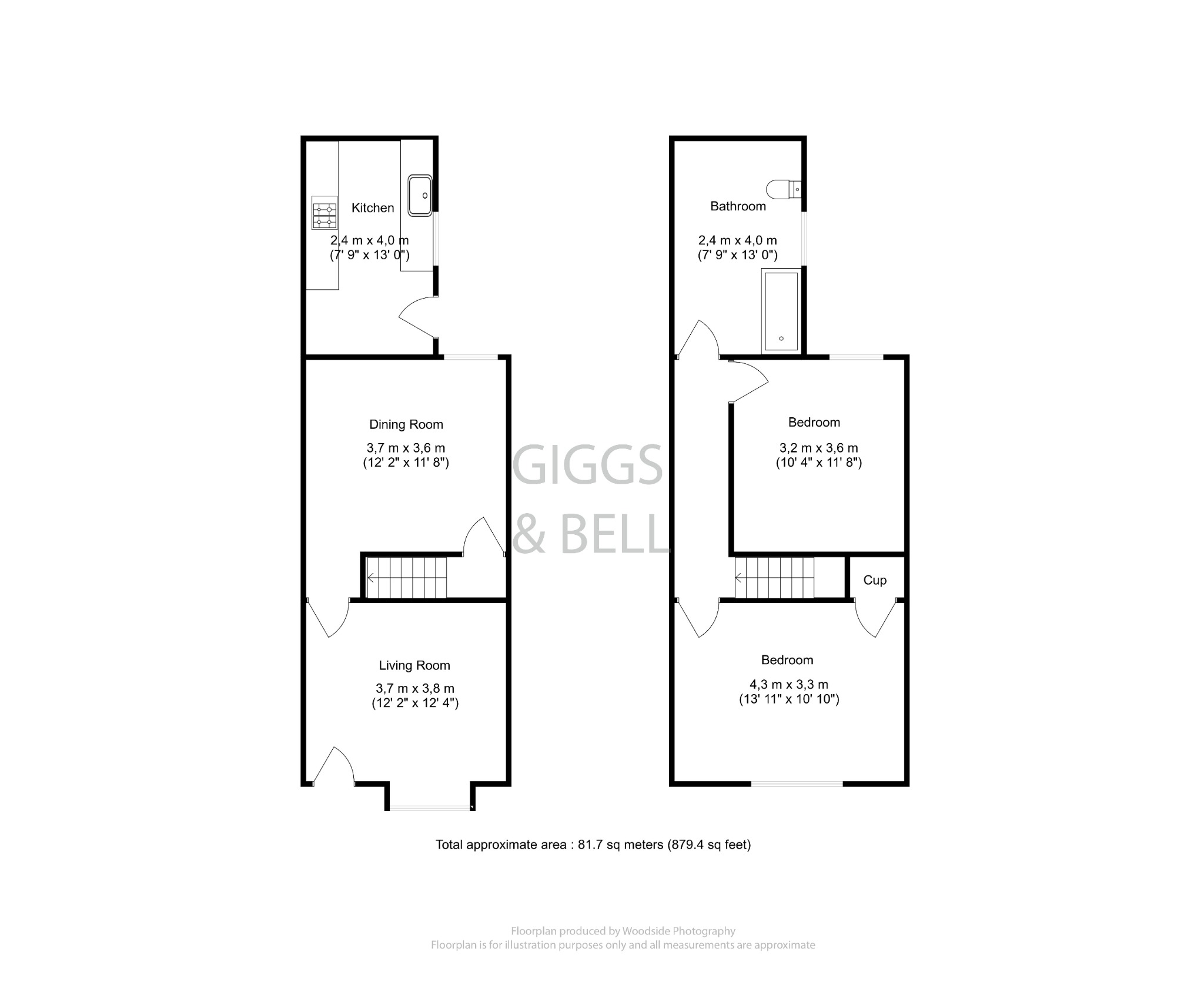 2 bed terraced house for sale in Salisbury Road, Luton - Property Floorplan