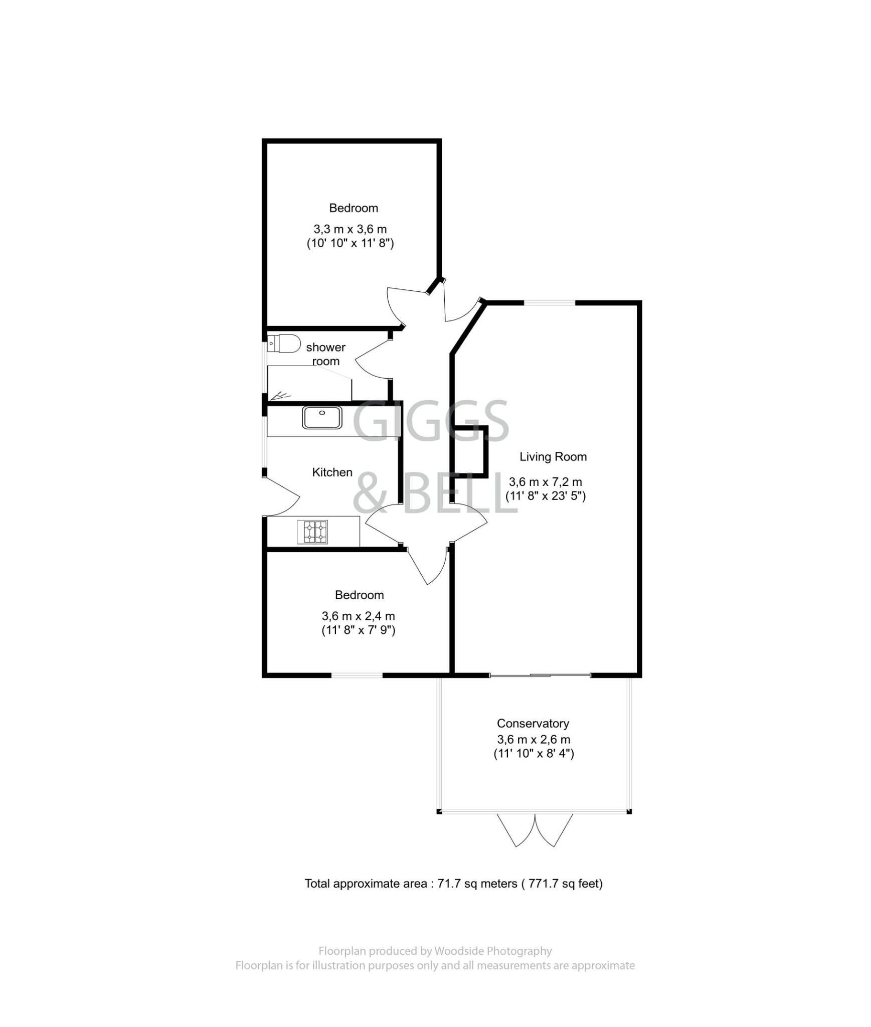2 bed semi-detached house for sale in Hitchin Road, Luton - Property Floorplan