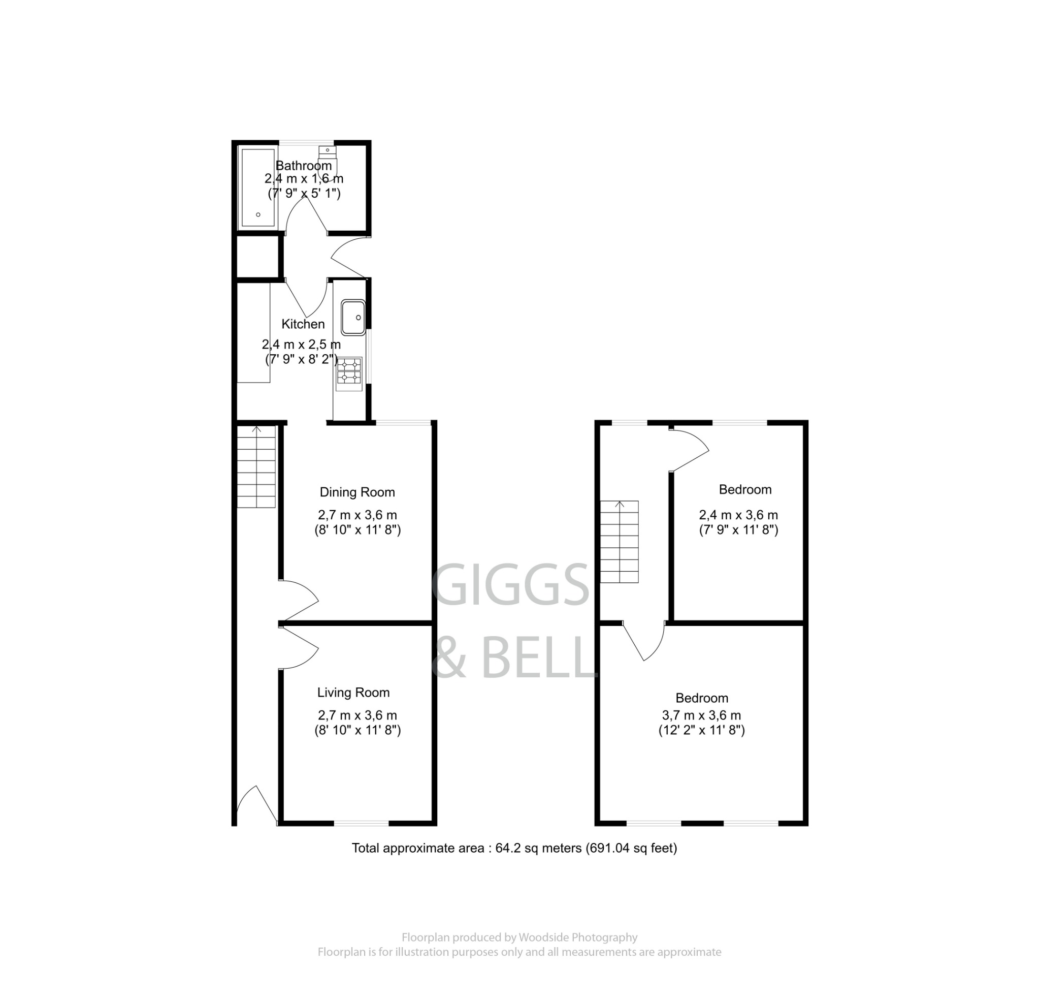 2 bed terraced house for sale in Kingsland Road, Luton - Property Floorplan