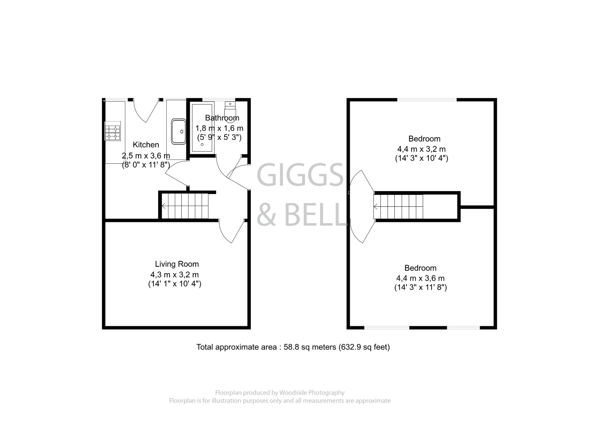 2 bed semi-detached house for sale in Peartree Road, Luton - Property Floorplan