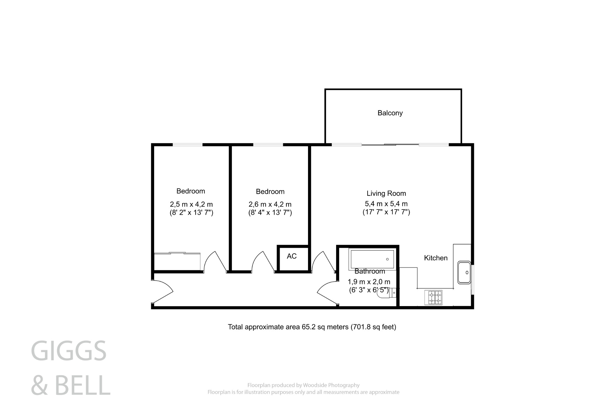 2 bed flat for sale in Foxglove Way, Luton - Property Floorplan