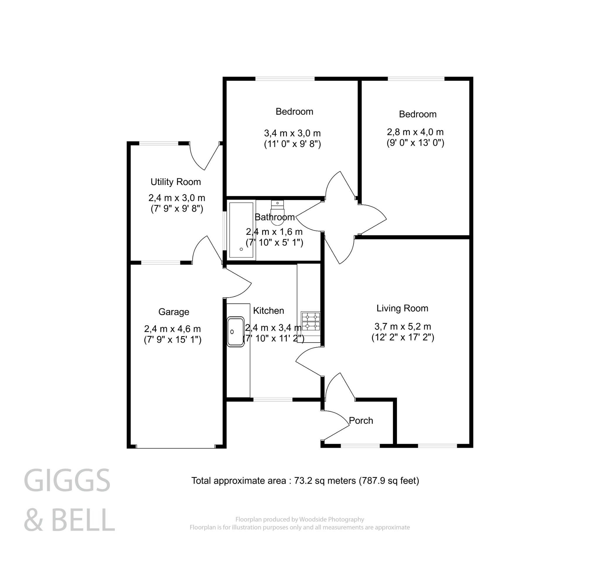 2 bed bungalow for sale in Tintagel Close, Luton - Property Floorplan