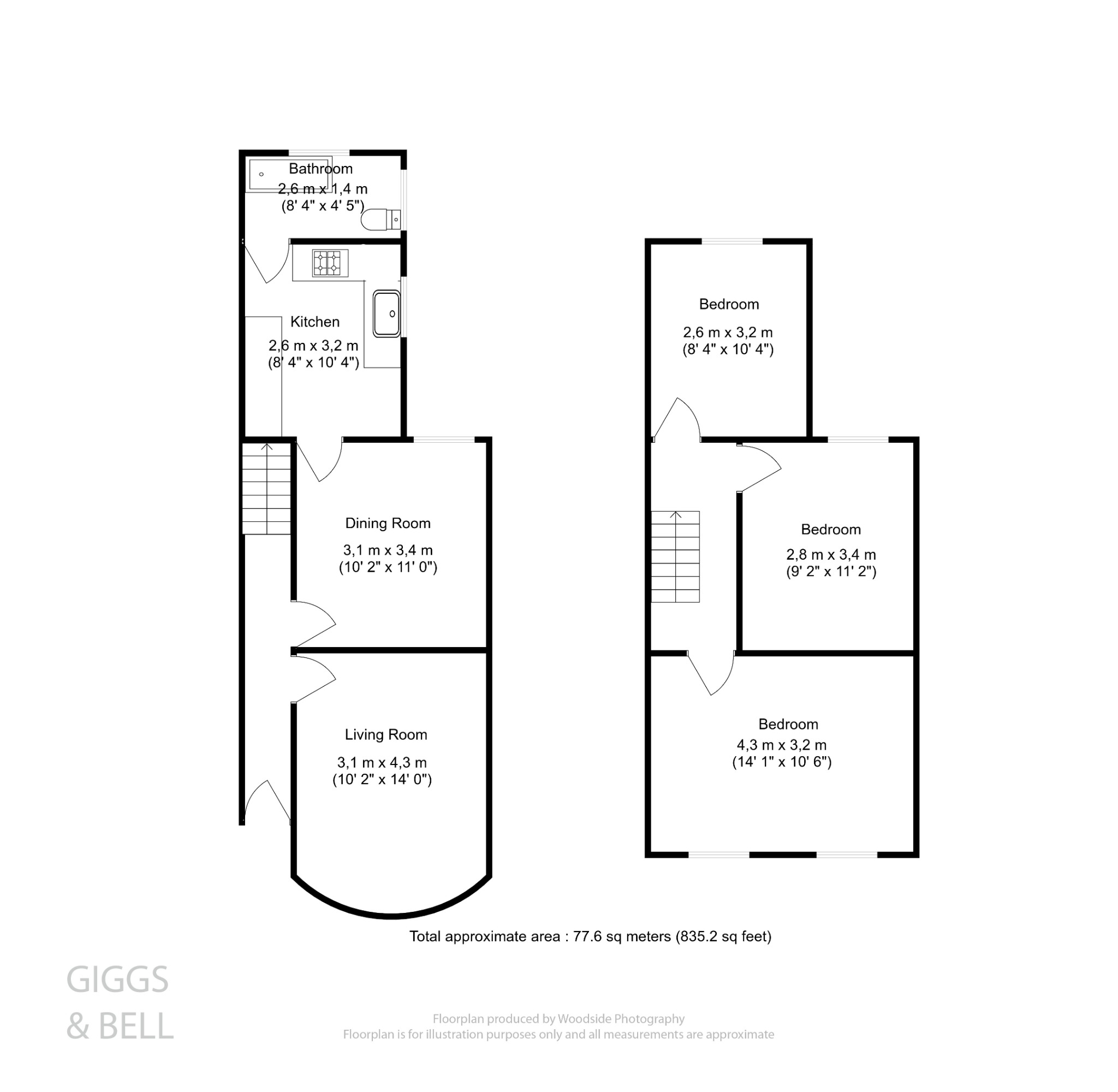 3 bed terraced house for sale in Talbot Road, Luton - Property Floorplan