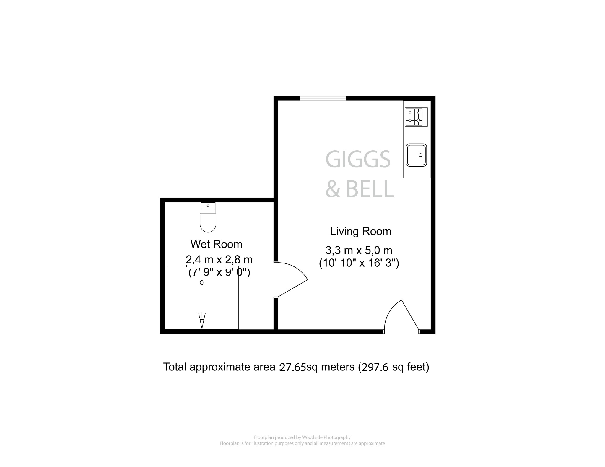 1 bed studio flat for sale in Park Street, Luton - Property Floorplan