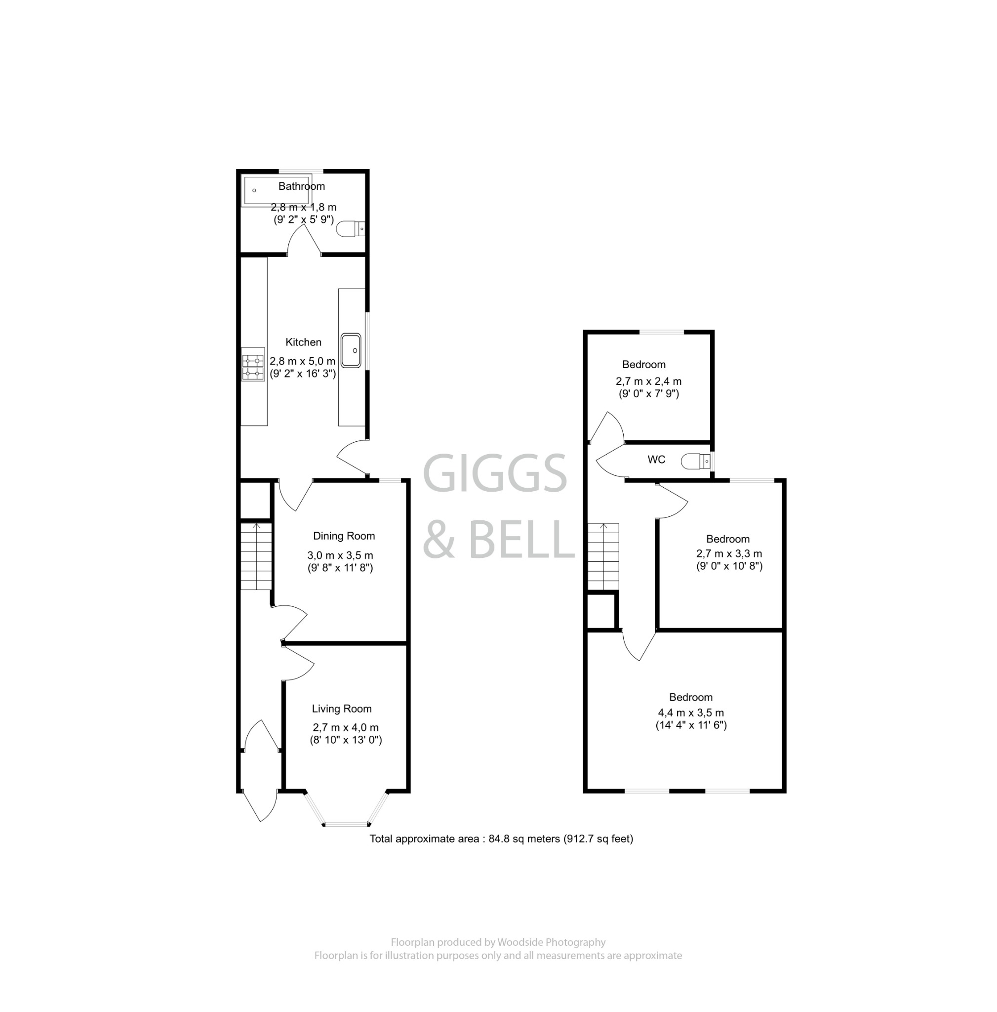 3 bed terraced house for sale in Naseby Road, Luton - Property Floorplan