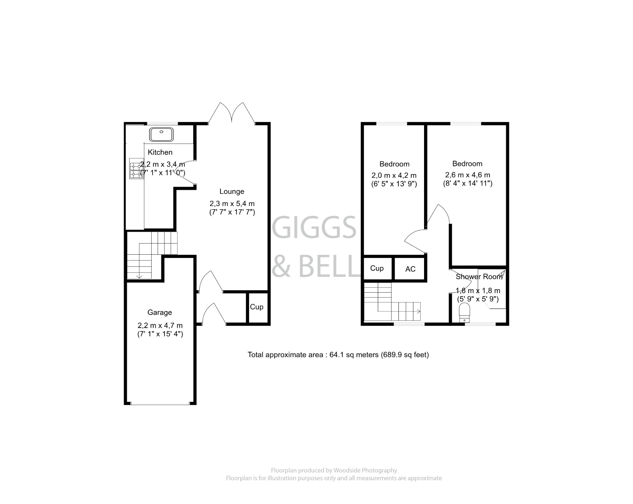 2 bed terraced house for sale in Speedwell Close, Luton - Property Floorplan
