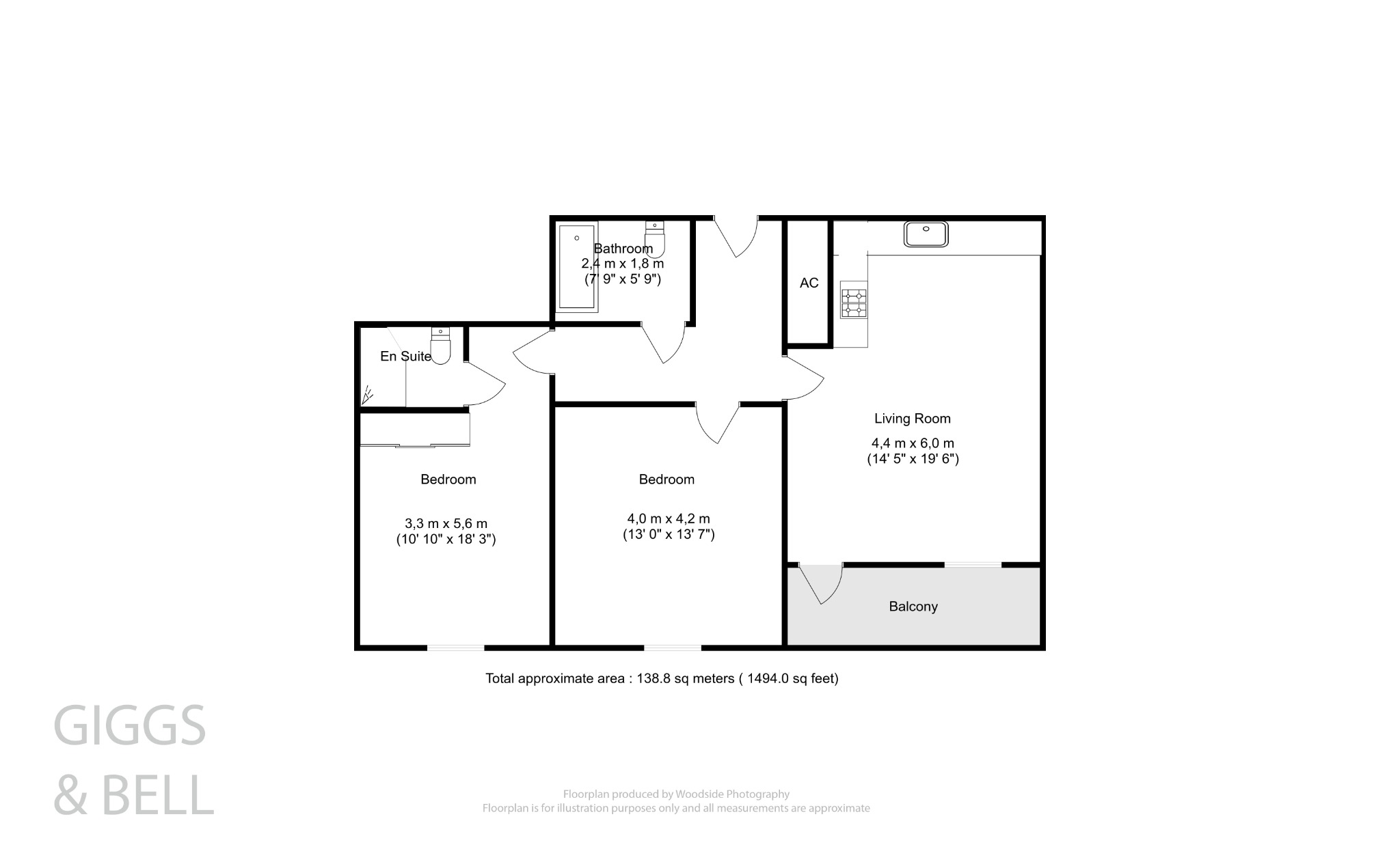 2 bed flat for sale in Stirling Close, Stevenage - Property Floorplan