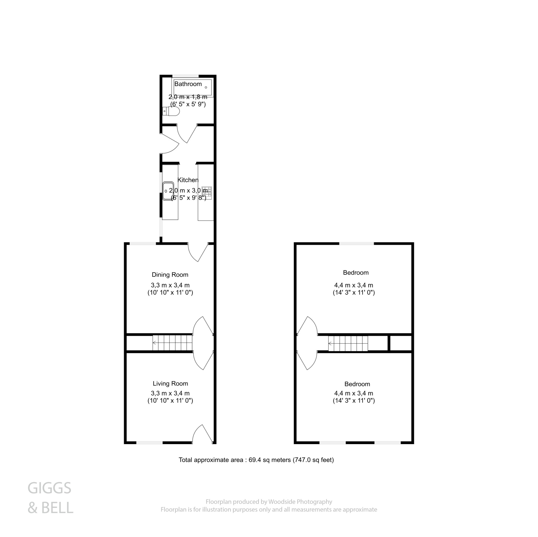 2 bed end of terrace house for sale in Cowper Street, Luton - Property Floorplan