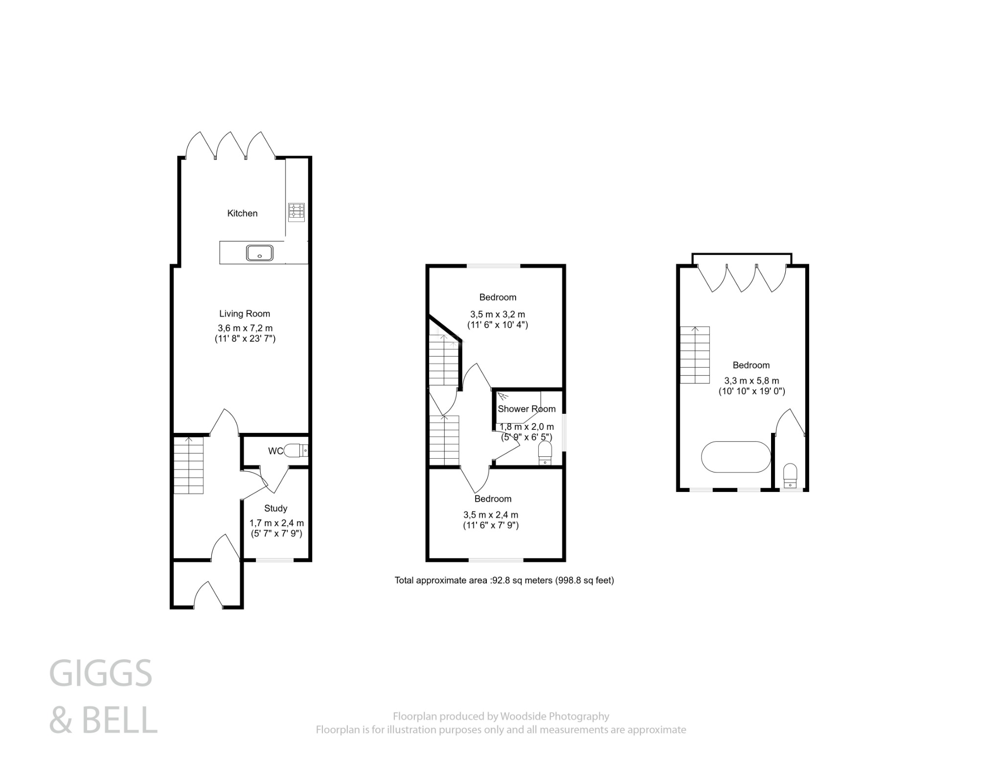 3 bed end of terrace house for sale in Oregon Way, Luton - Property Floorplan