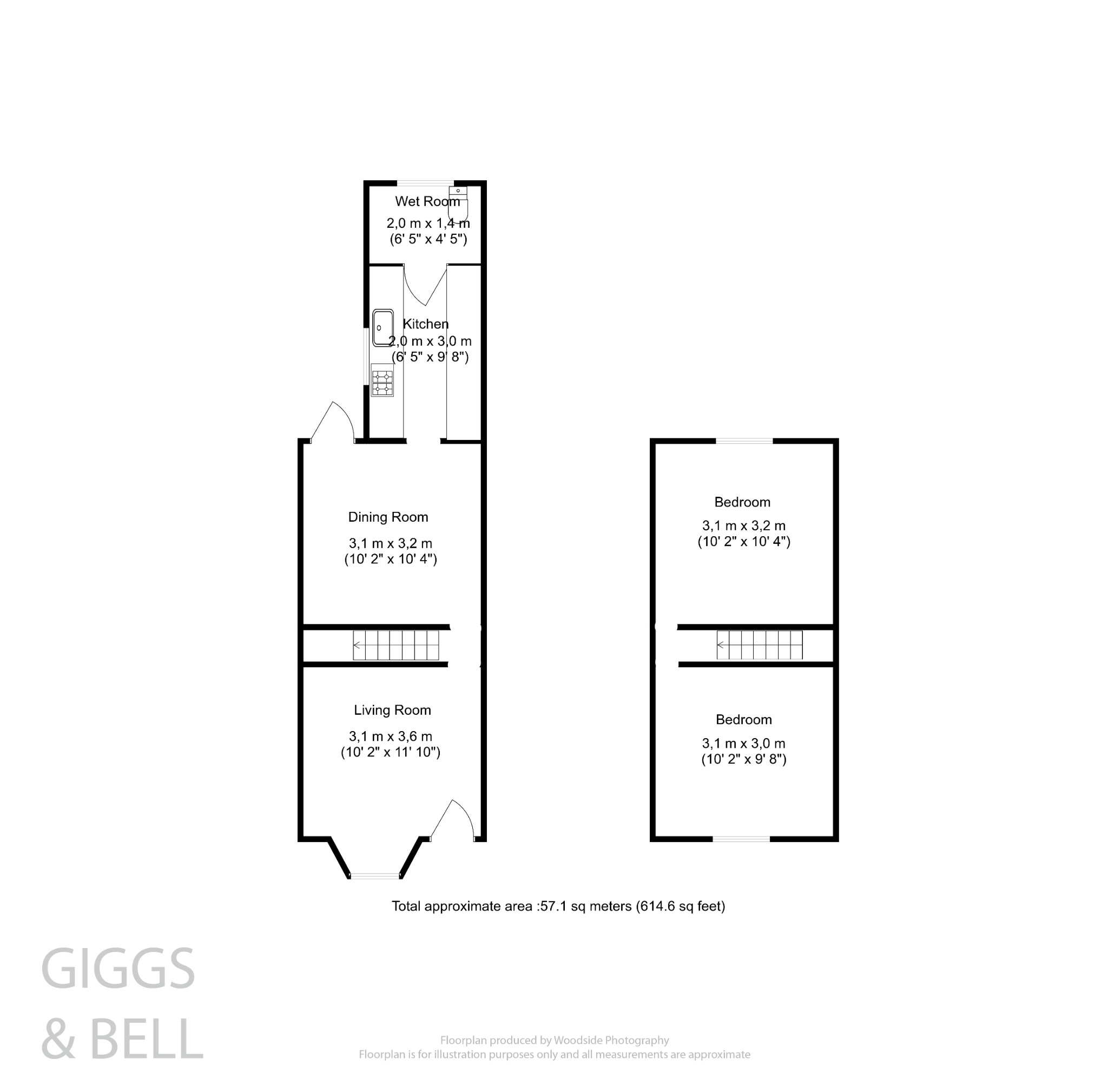 2 bed terraced house for sale in Turners Road South, Luton - Property Floorplan
