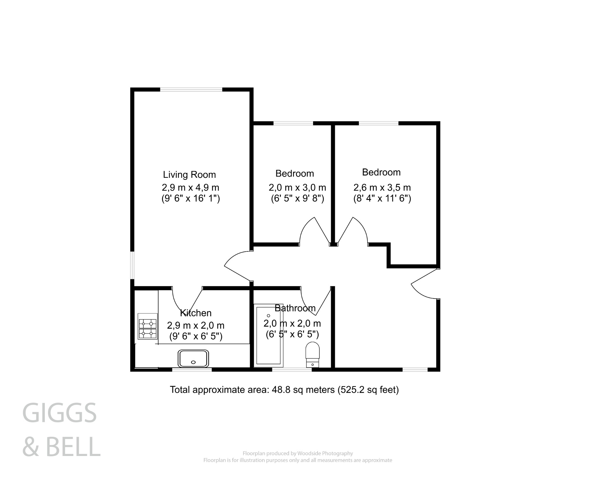 2 bed flat for sale in Hewlett Road, Luton - Property Floorplan