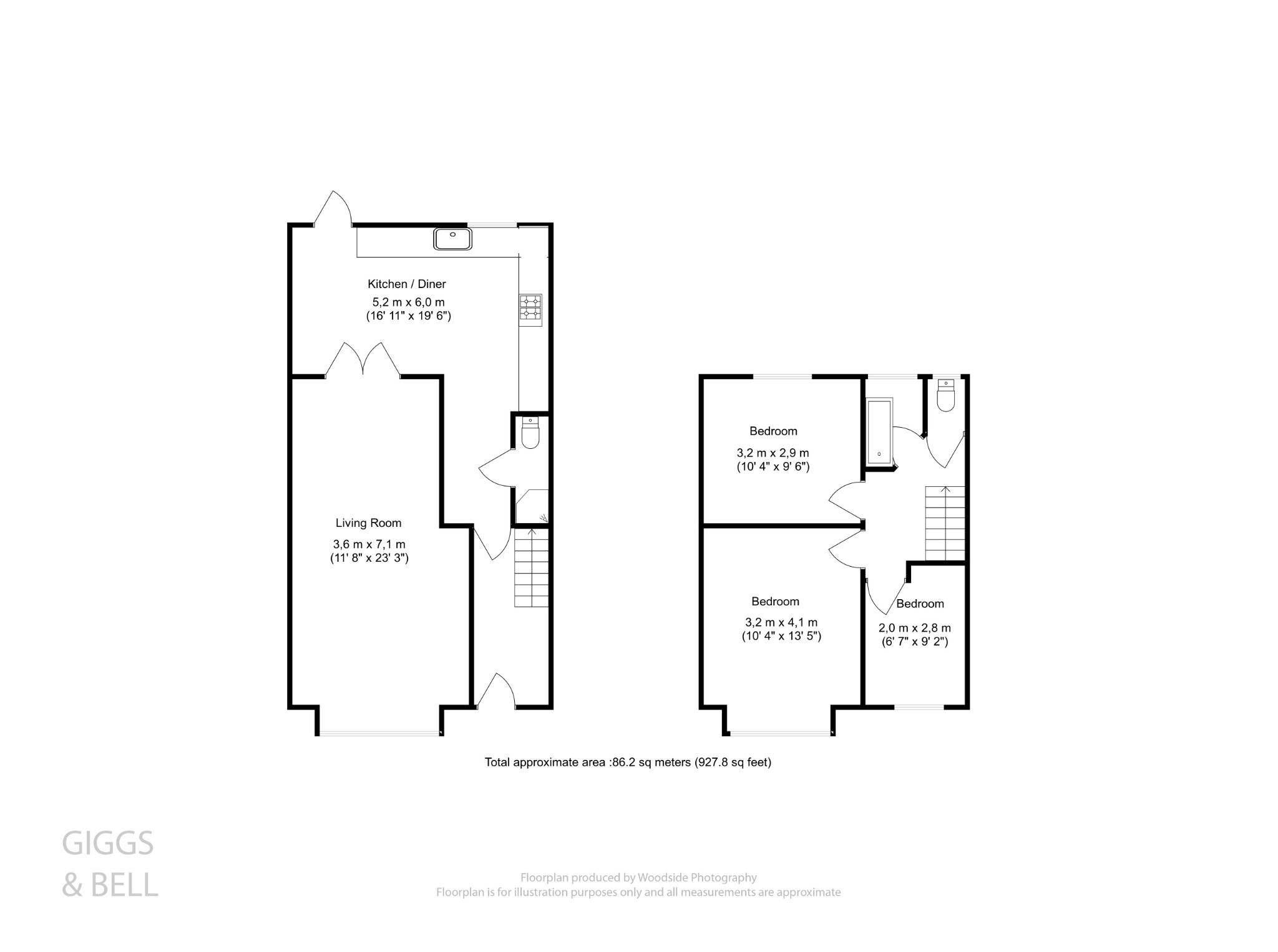 3 bed terraced house for sale in Stapleford Road, Luton - Property Floorplan