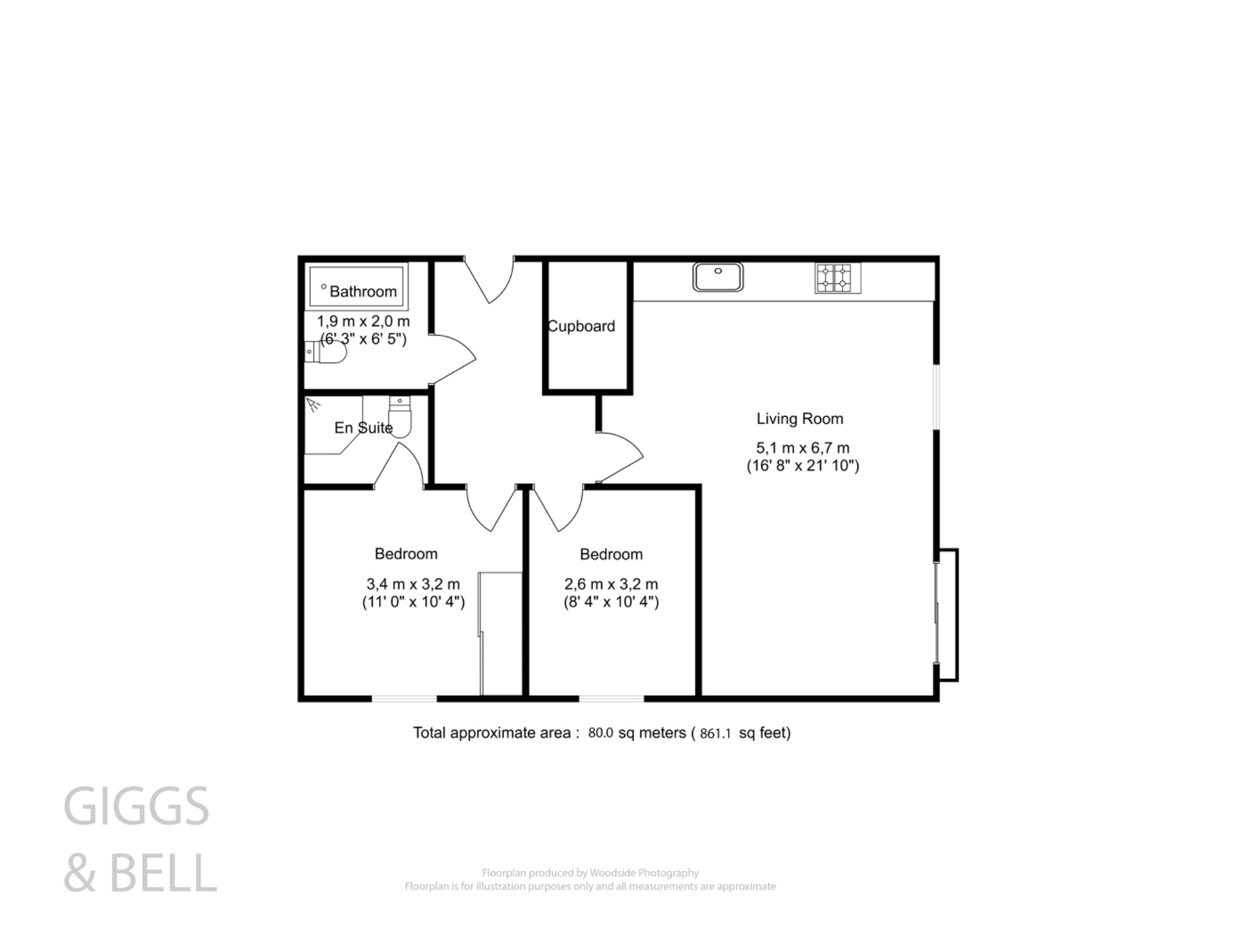 2 bed flat for sale, Luton - Property Floorplan