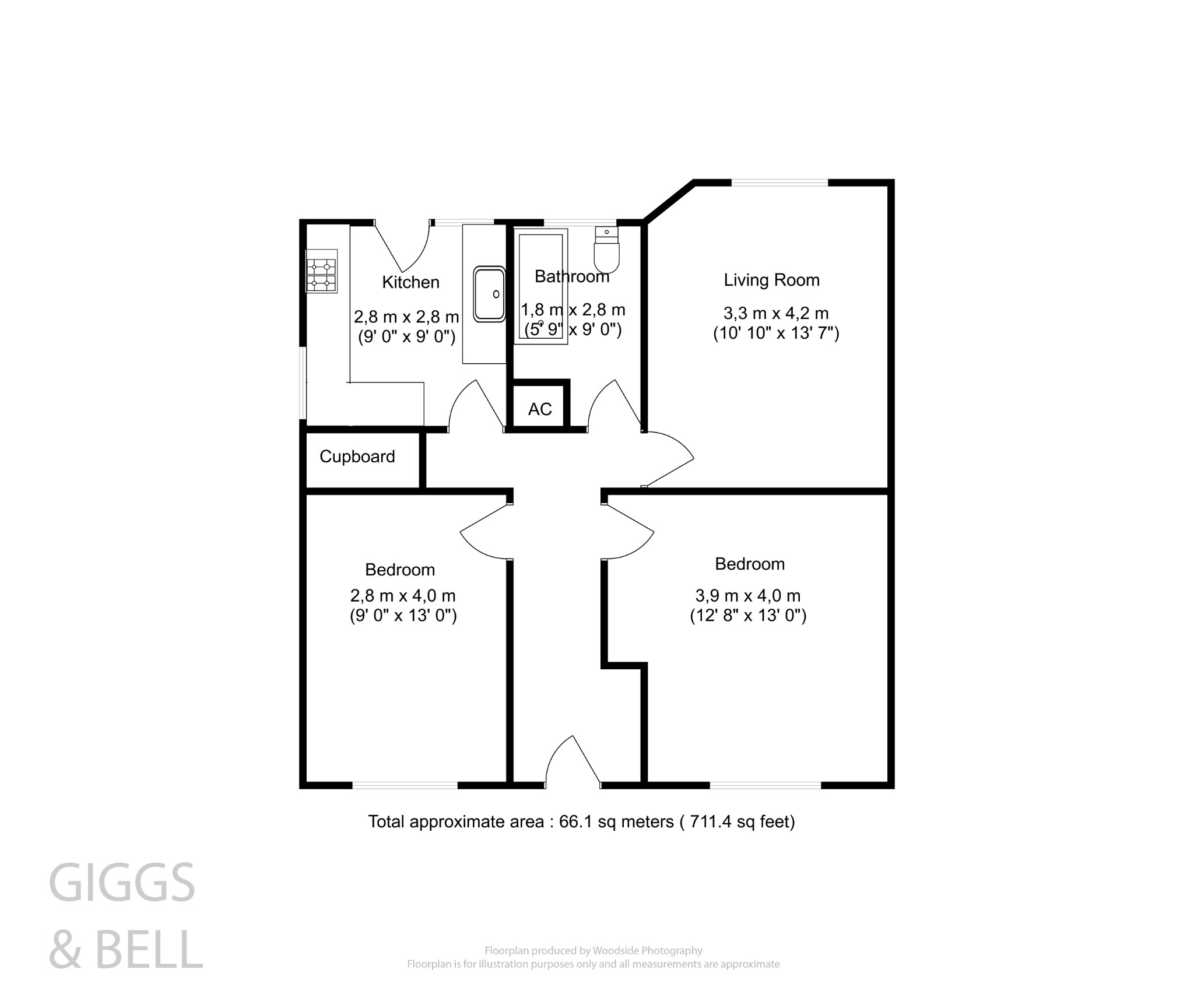 2 bed ground floor maisonette for sale in Hillary Close, Luton - Property Floorplan