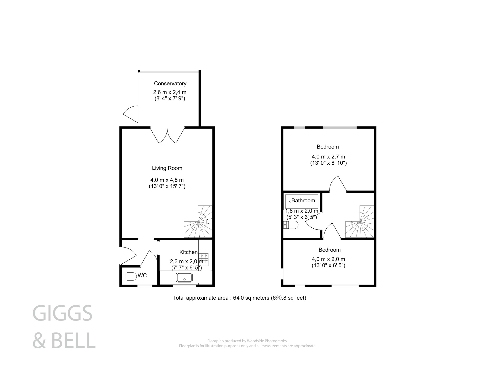 2 bed end of terrace house for sale in Rochford Drive, Luton - Property Floorplan