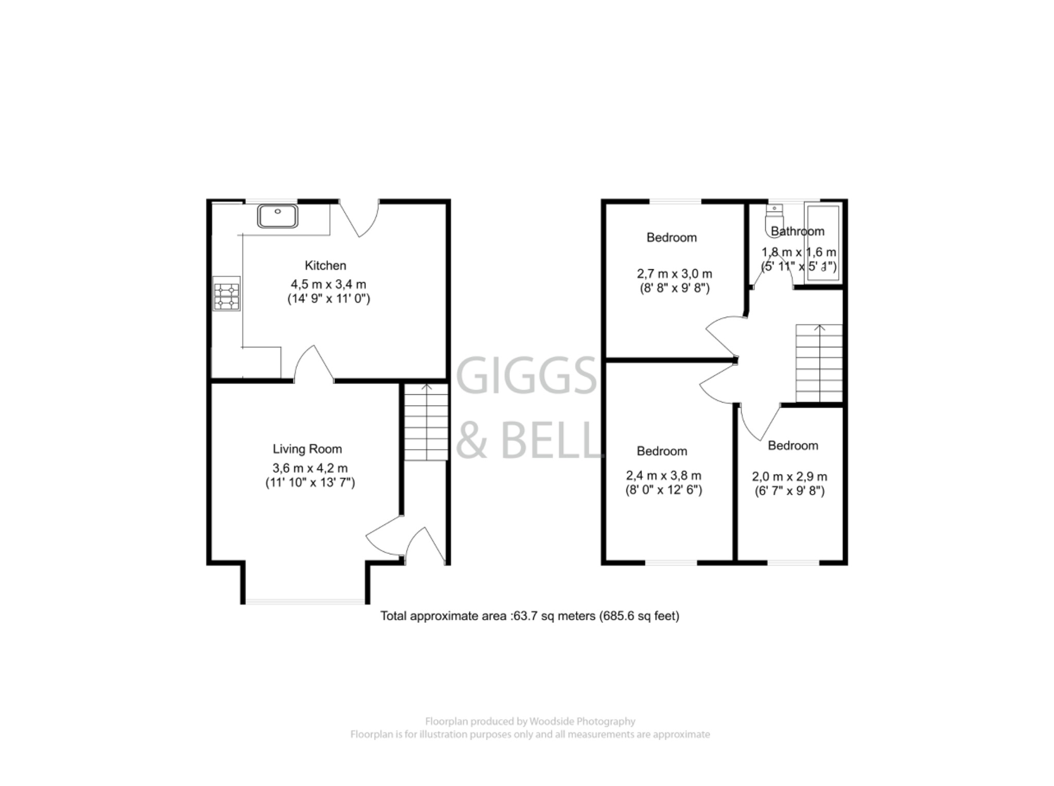 3 bed terraced house for sale in Connaught Road, Luton - Property Floorplan