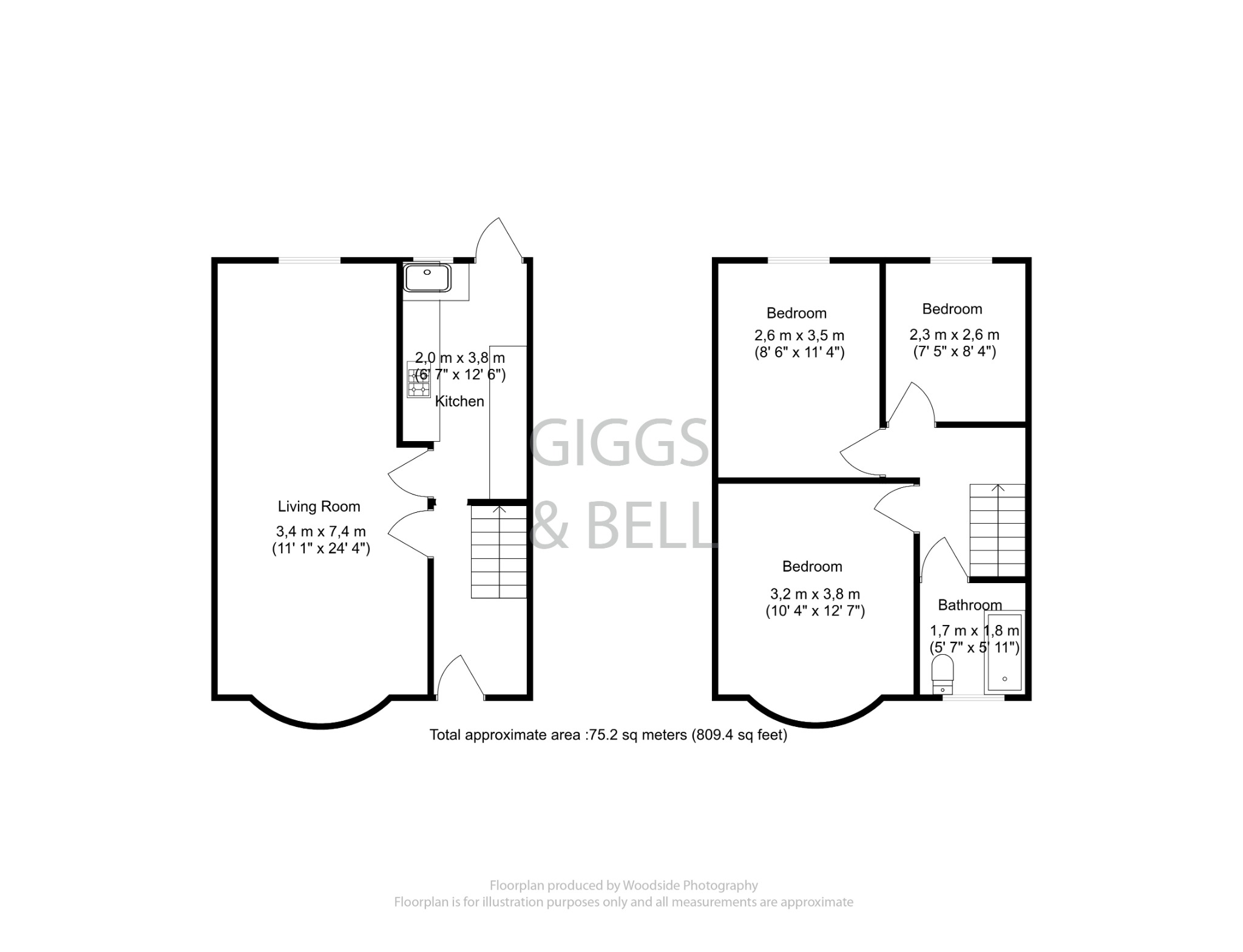 3 bed terraced house for sale in Milton Road, Luton - Property Floorplan