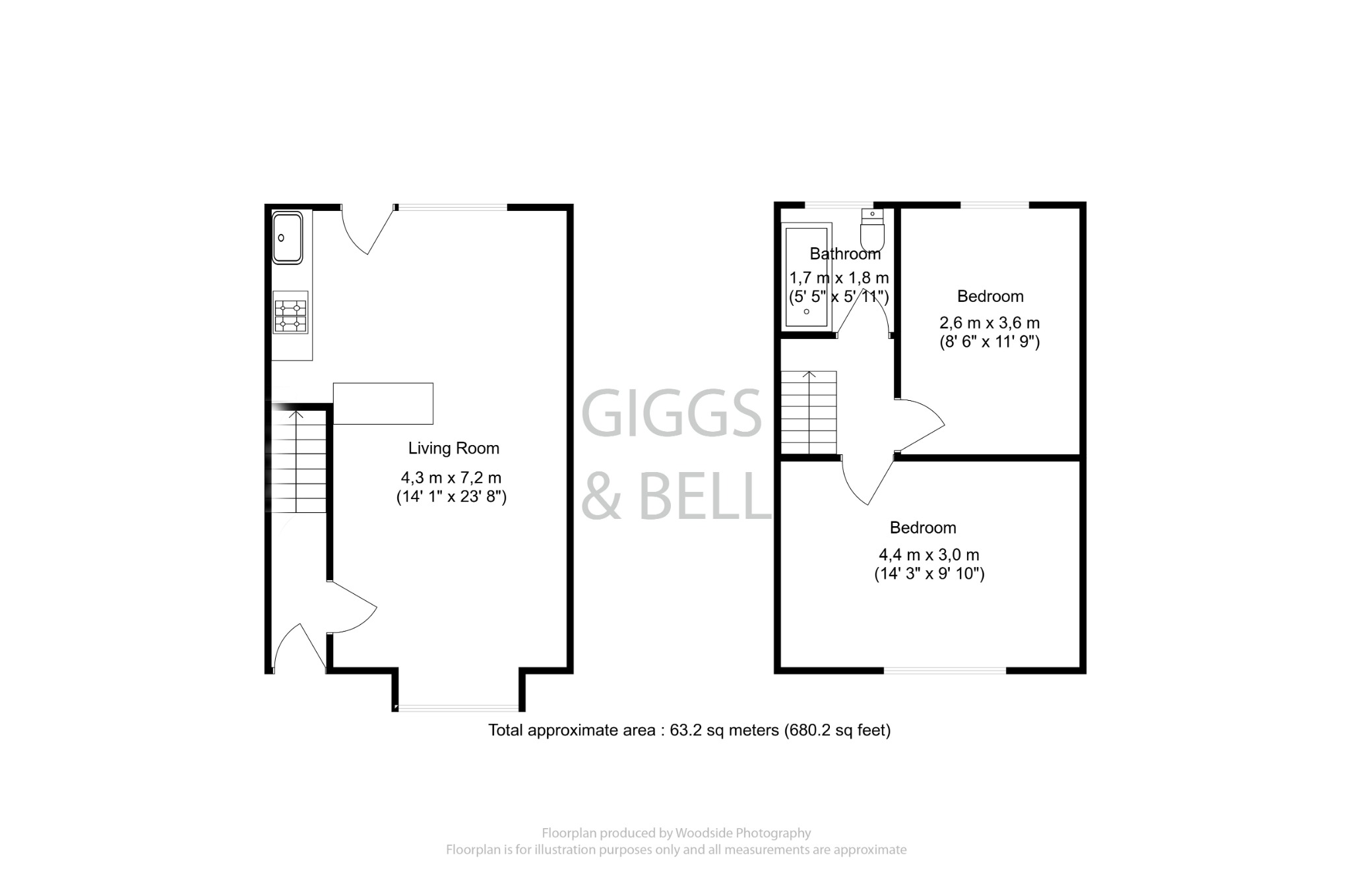 2 bed terraced house for sale in Chesford Road, Luton - Property Floorplan