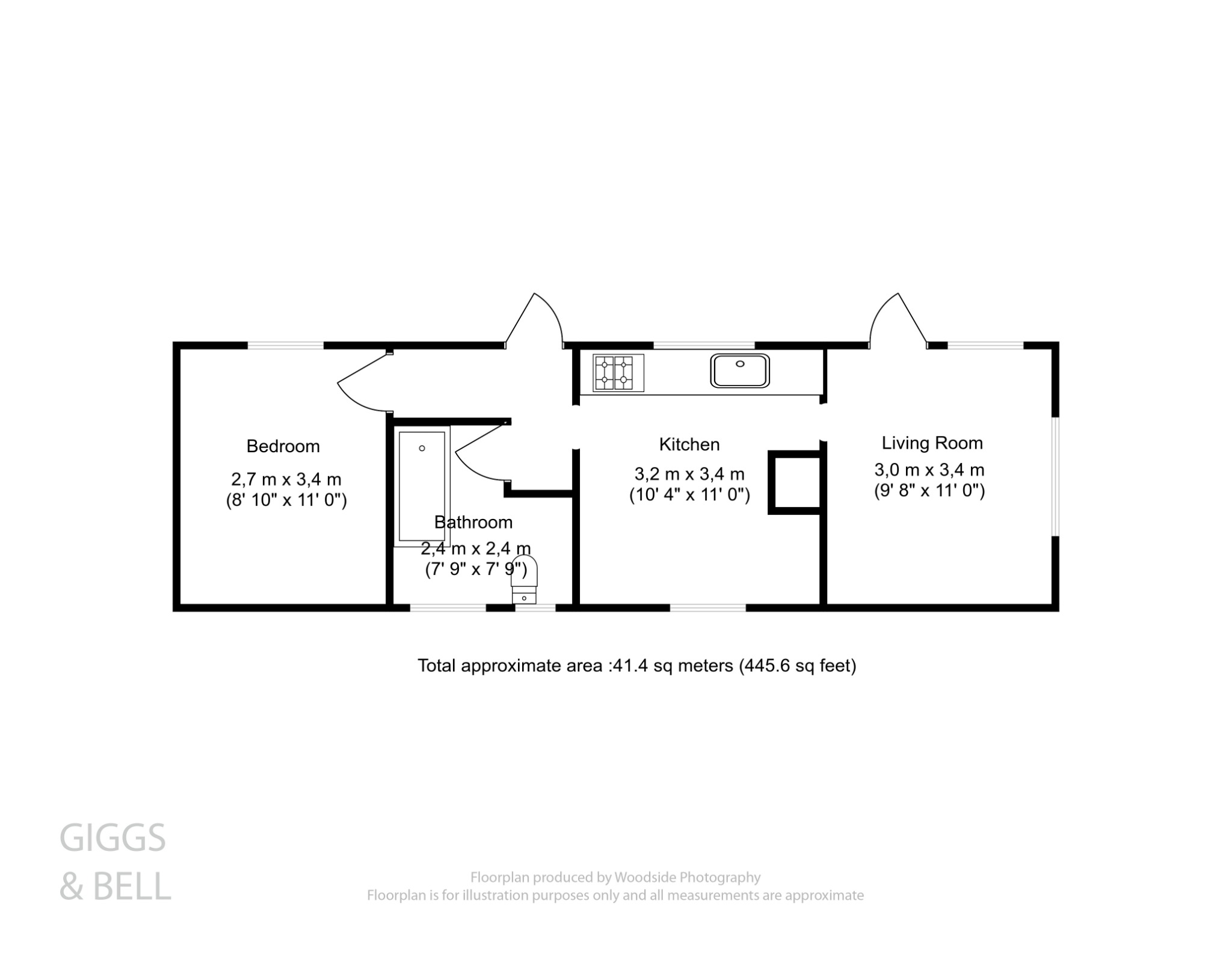 1 bed park home for sale in The Grove, Luton - Property Floorplan