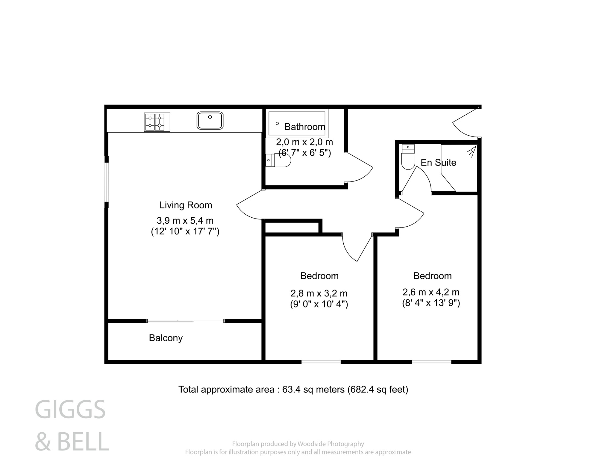 2 bed flat for sale, Luton - Property Floorplan