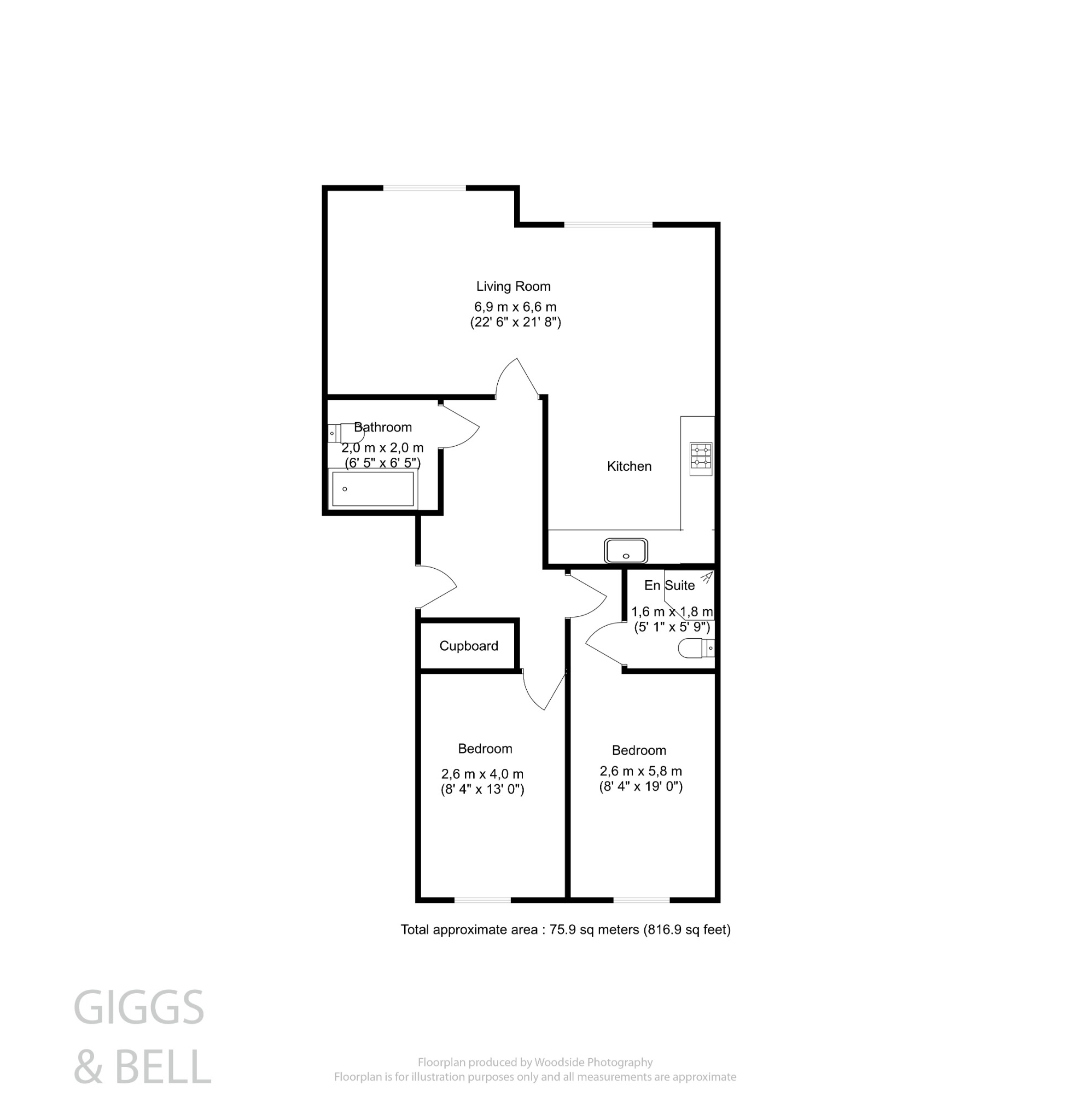 2 bed flat for sale, Luton - Property Floorplan