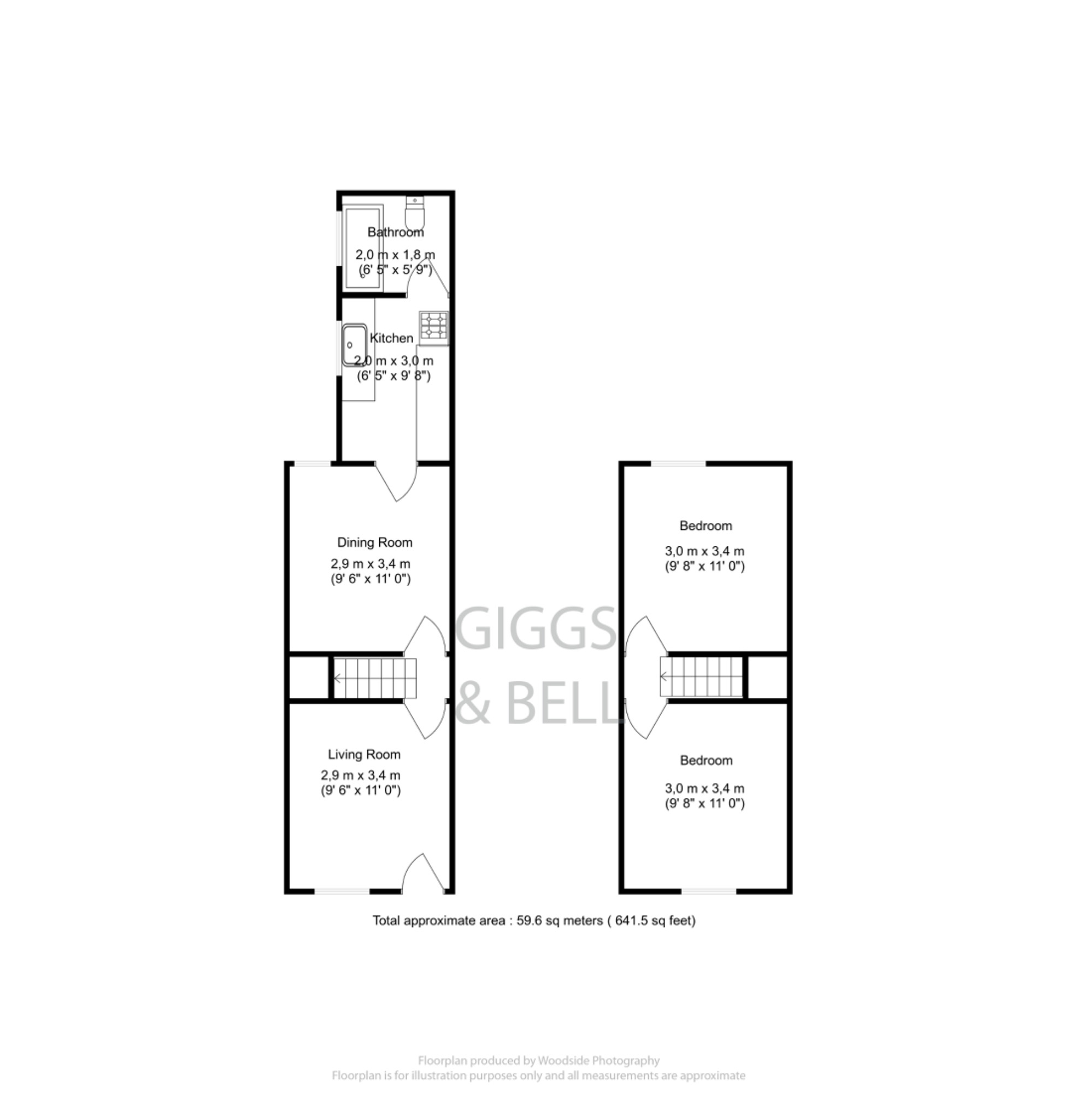 2 bed terraced house for sale in Tennyson Road, Luton - Property Floorplan