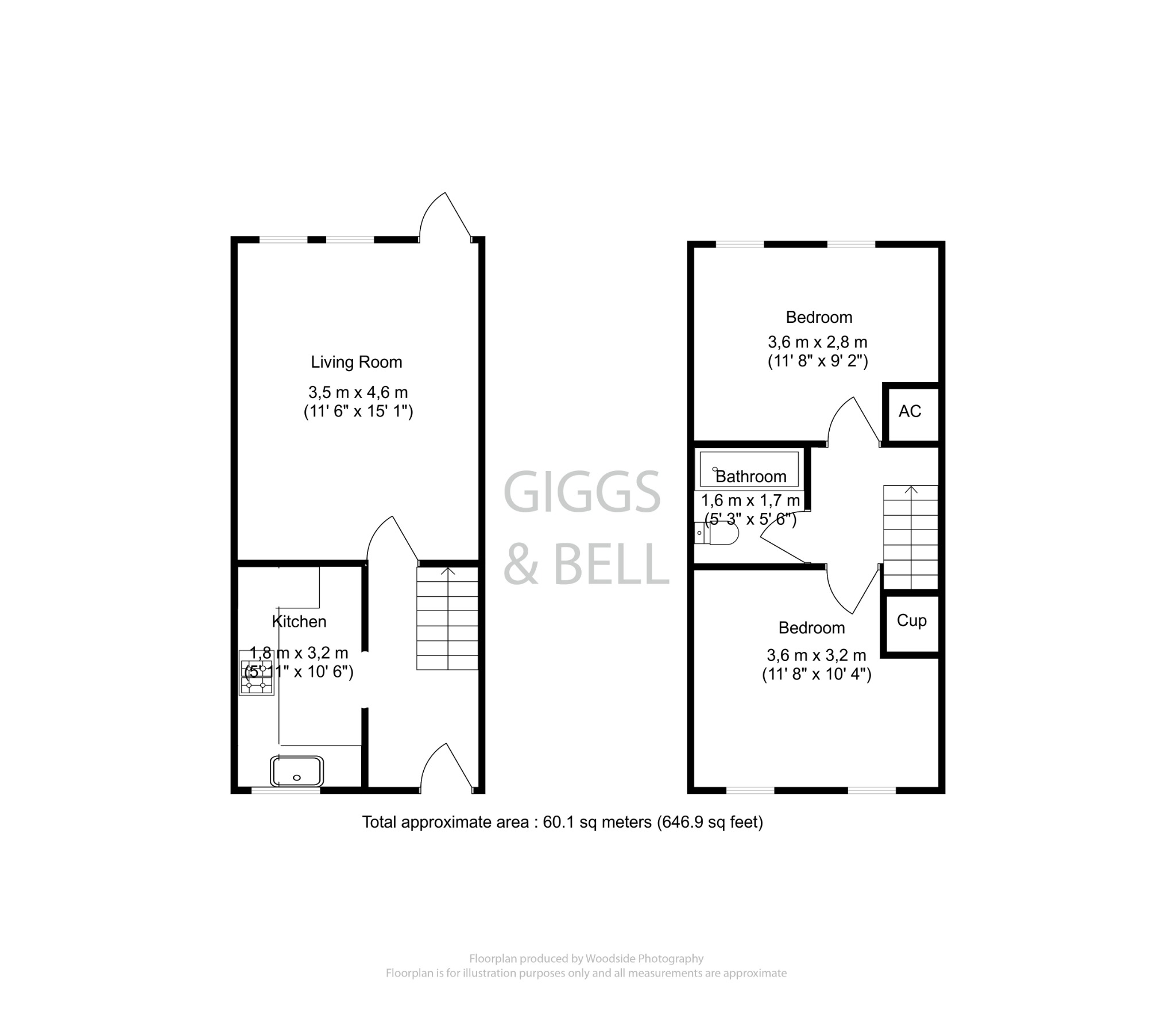 2 bed end of terrace house for sale in Oregon Way, Luton - Property Floorplan