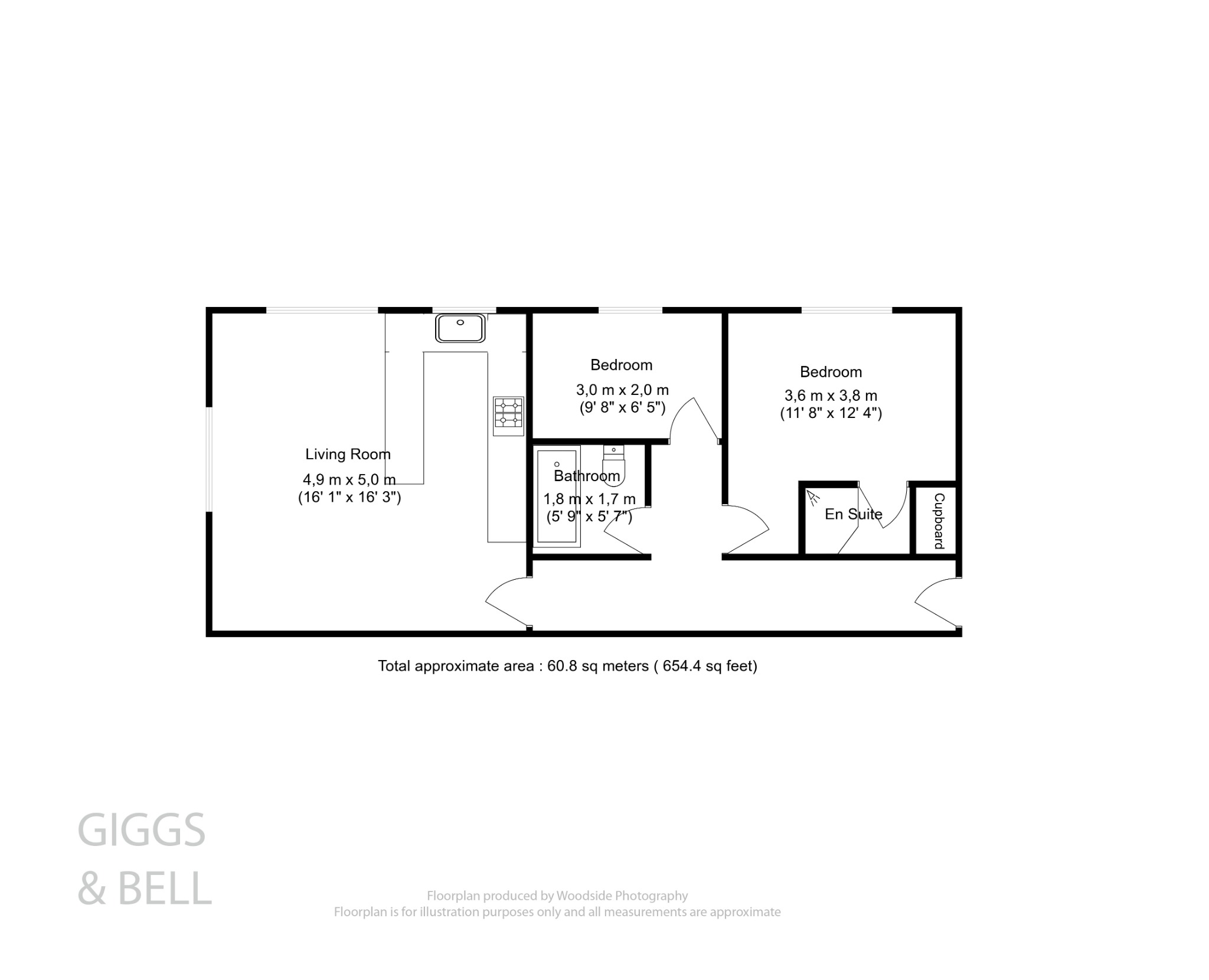 2 bed flat for sale in Treetop Close, Luton - Property Floorplan