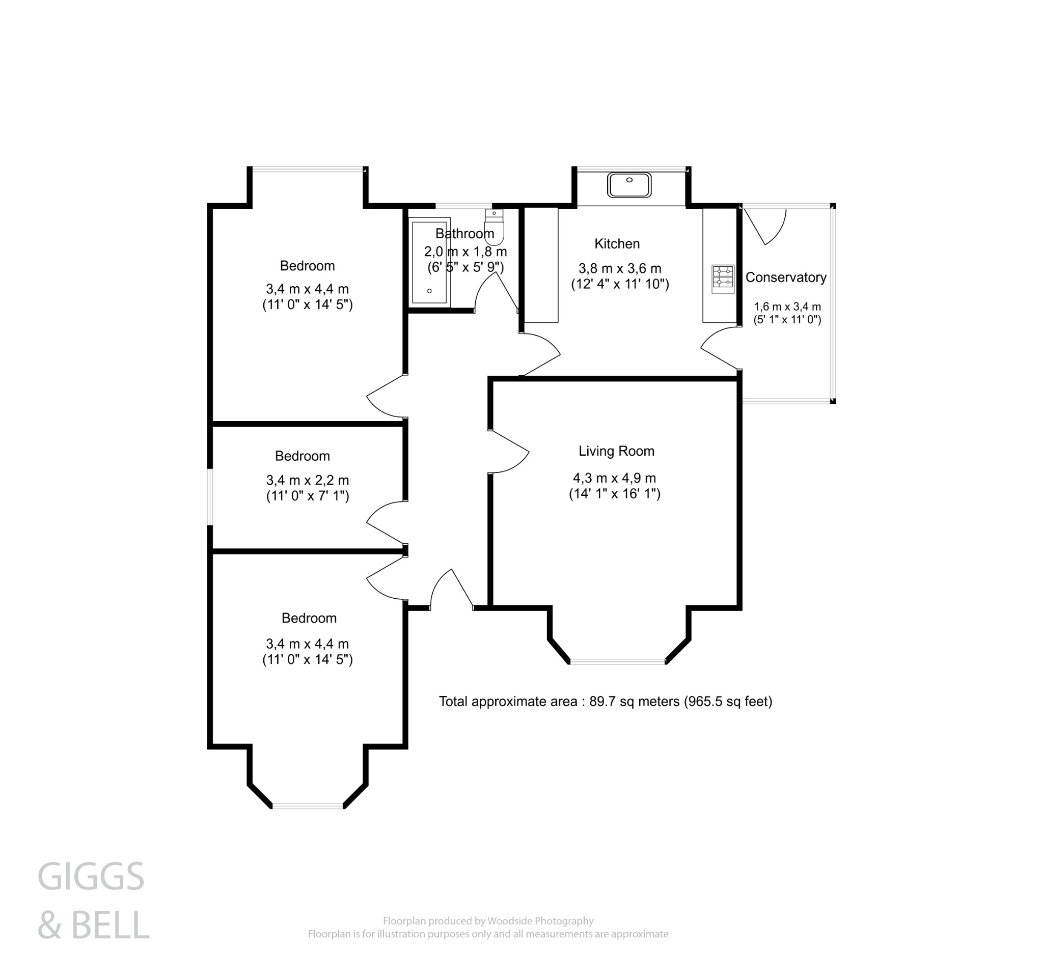 3 bed detached bungalow for sale in Challney Close, Luton - Property Floorplan