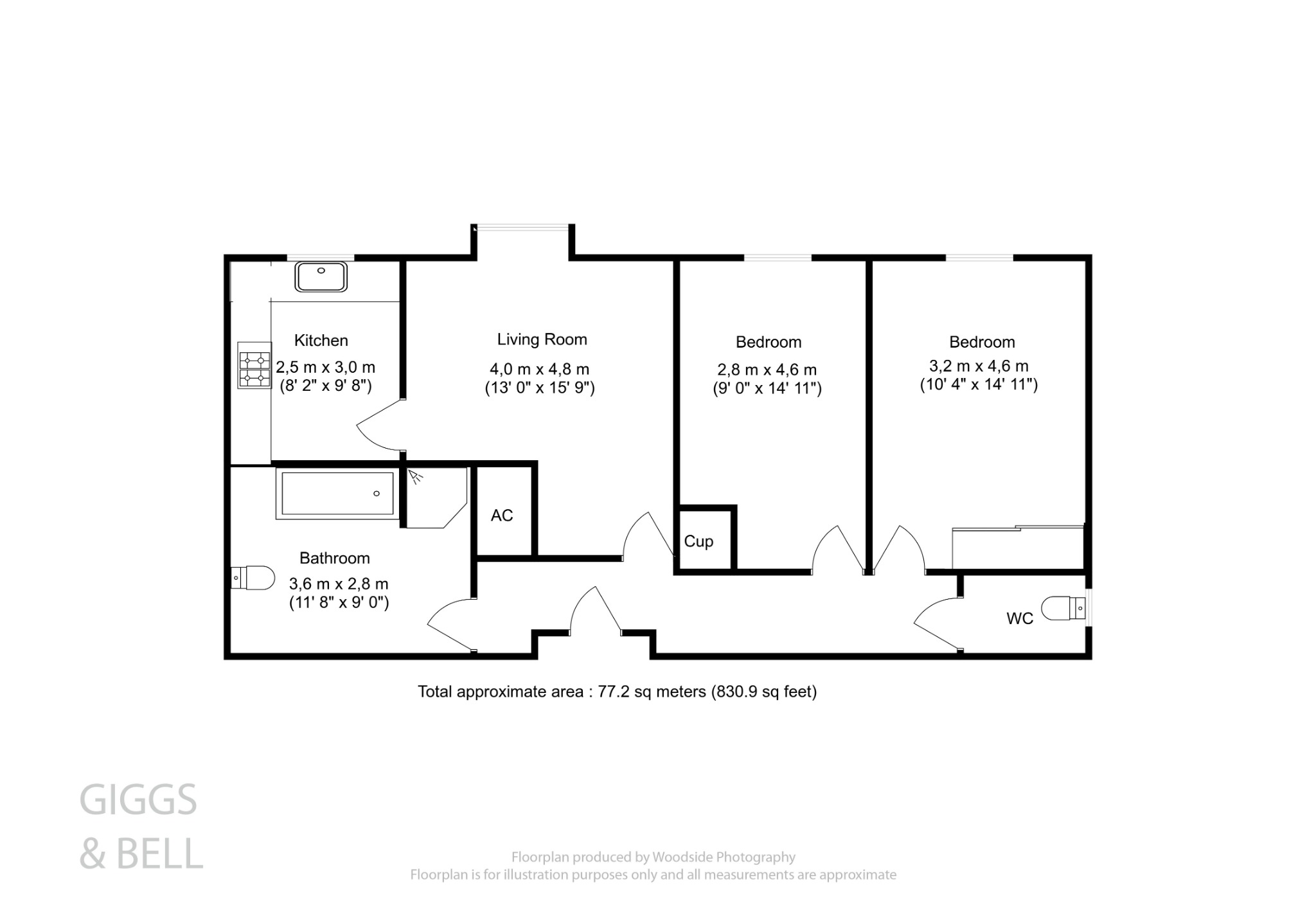 2 bed flat for sale in Bushmead Road, Luton - Property Floorplan