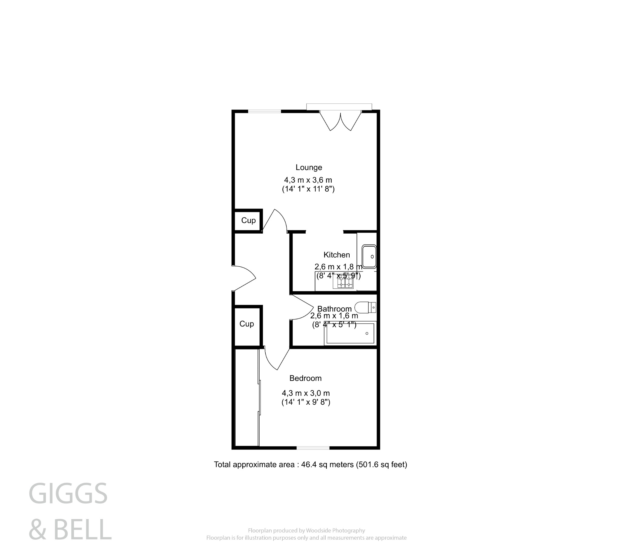 1 bed flat for sale, Luton - Property Floorplan