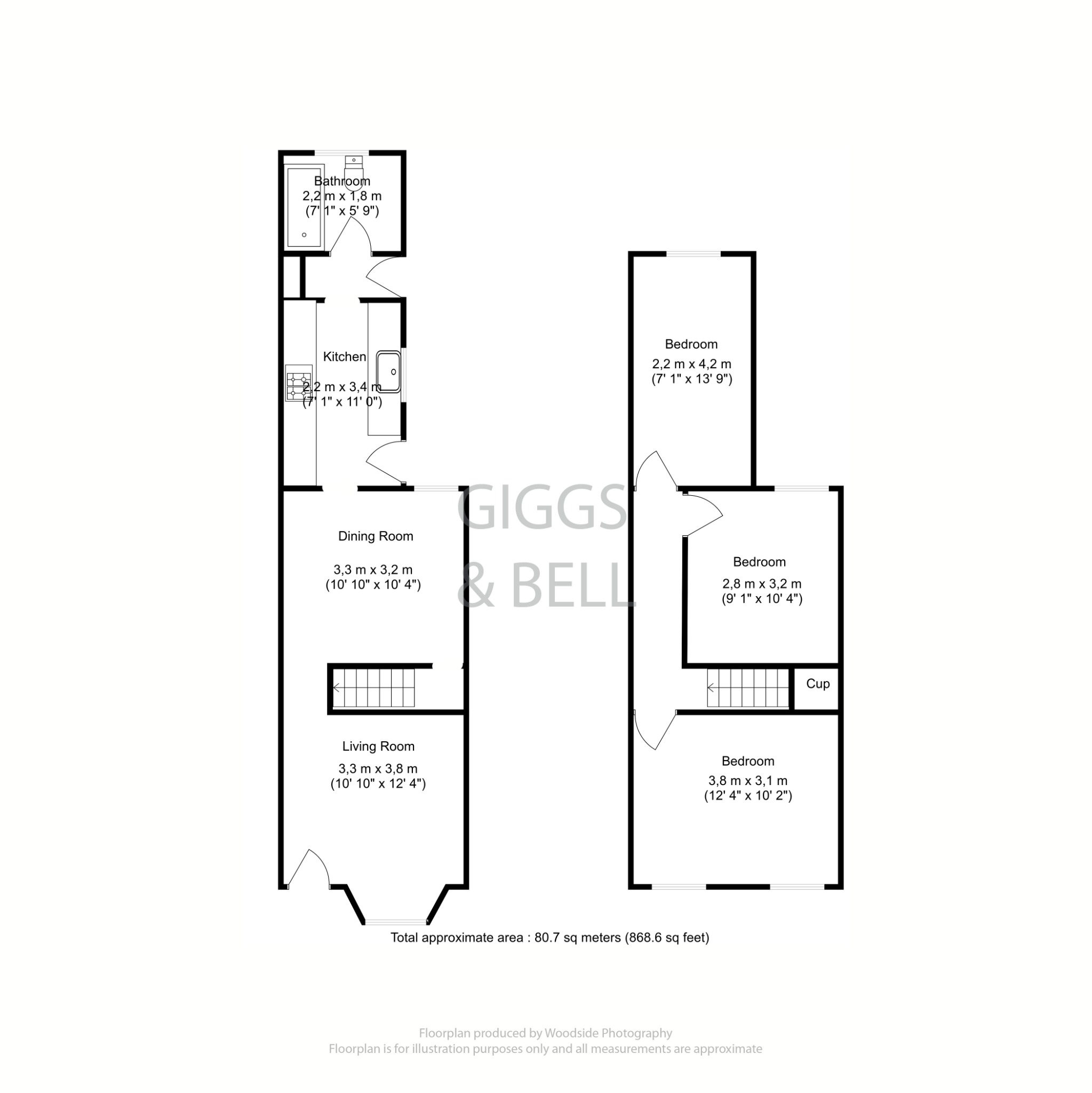 3 bed terraced house for sale in St Saviour's Crescent, Luton - Property Floorplan