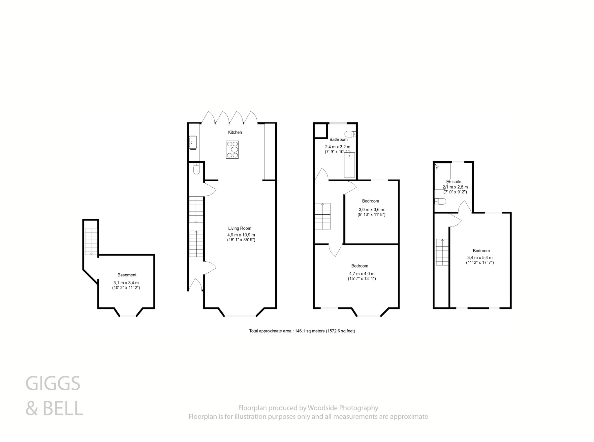 3 bed terraced house for sale in Burr Street, Dunstable - Property Floorplan