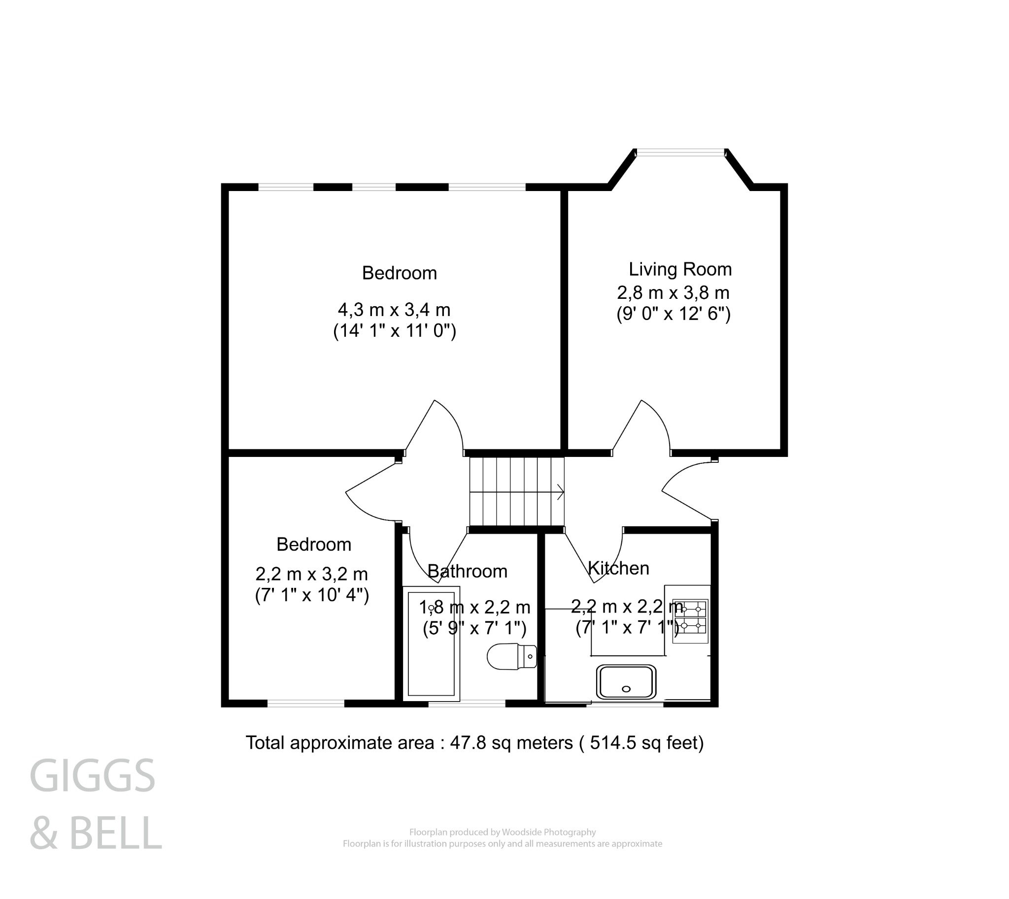 2 bed flat for sale in Cardigan Street, Luton - Property Floorplan