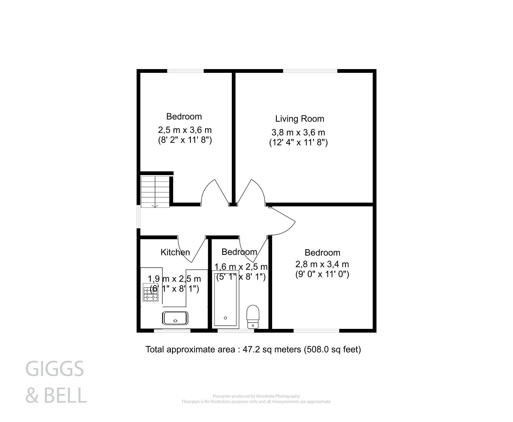 2 bed maisonette for sale in Fair Oak Drive, Luton - Property Floorplan