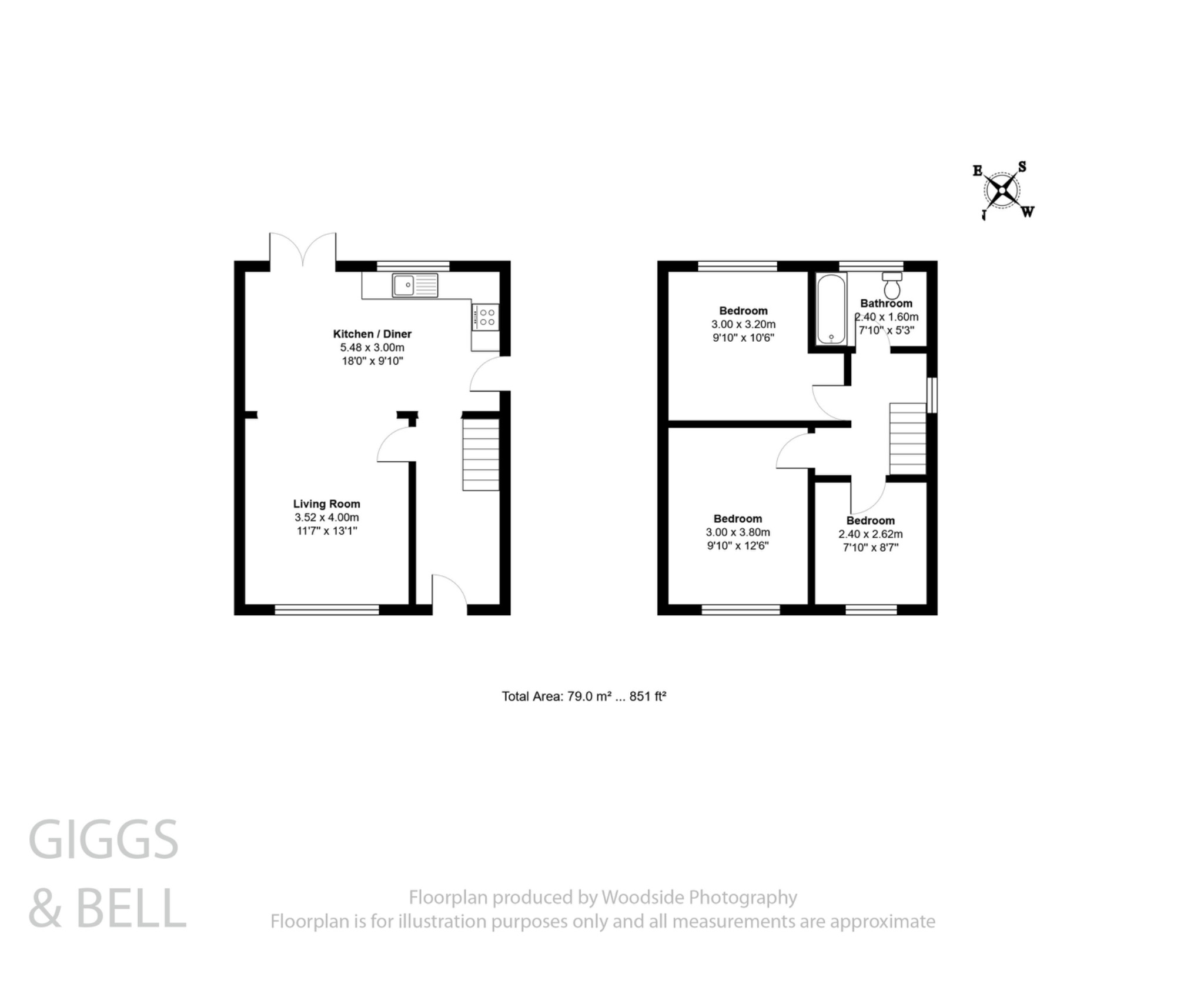 3 bed semi-detached house for sale in Sawtry Close, Luton - Property Floorplan