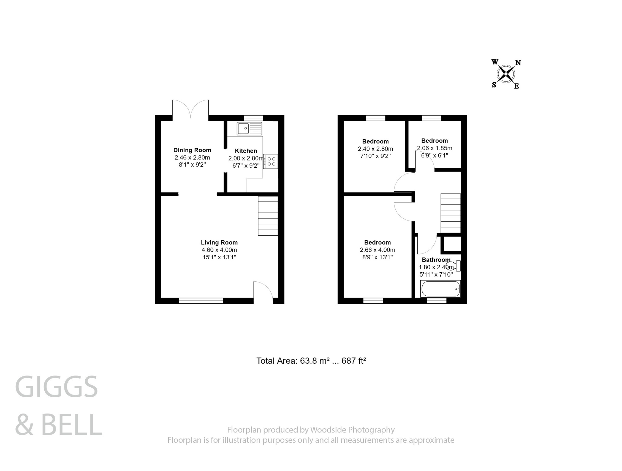 3 bed end of terrace house for sale in Pytchley Close, Luton - Property Floorplan