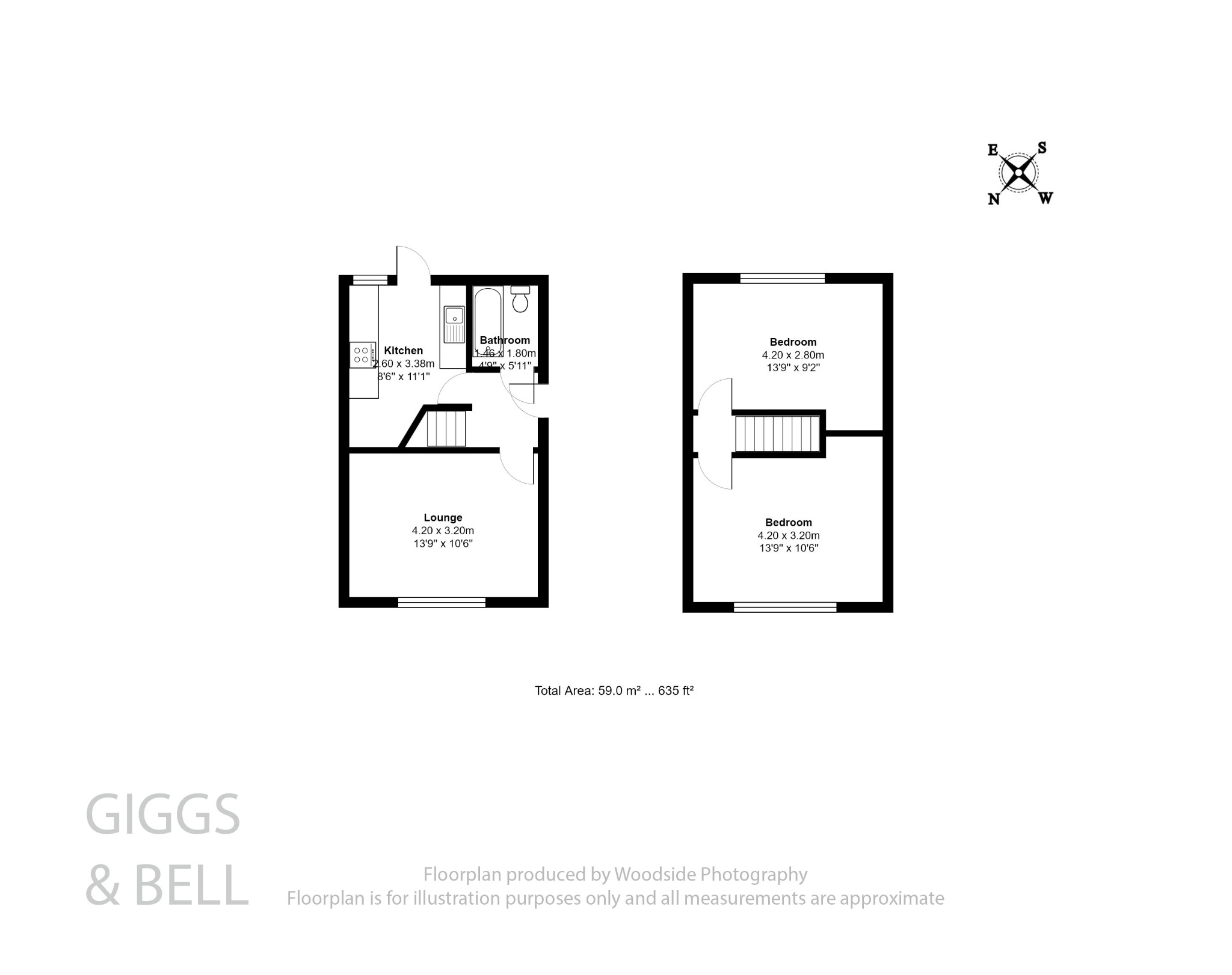 2 bed semi-detached house for sale in Redwood Drive, Luton - Property Floorplan