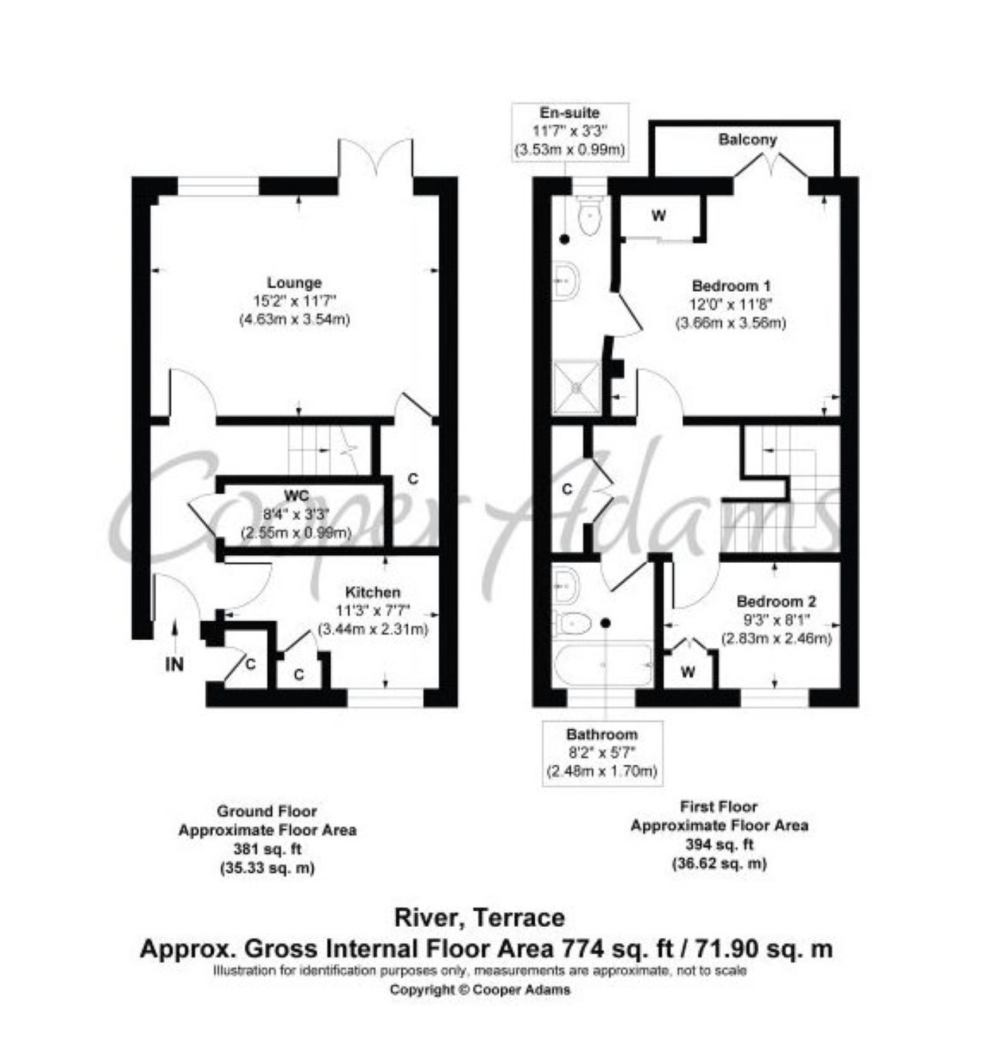 2 bed house for sale in River Terrace, Arundel - Property floorplan