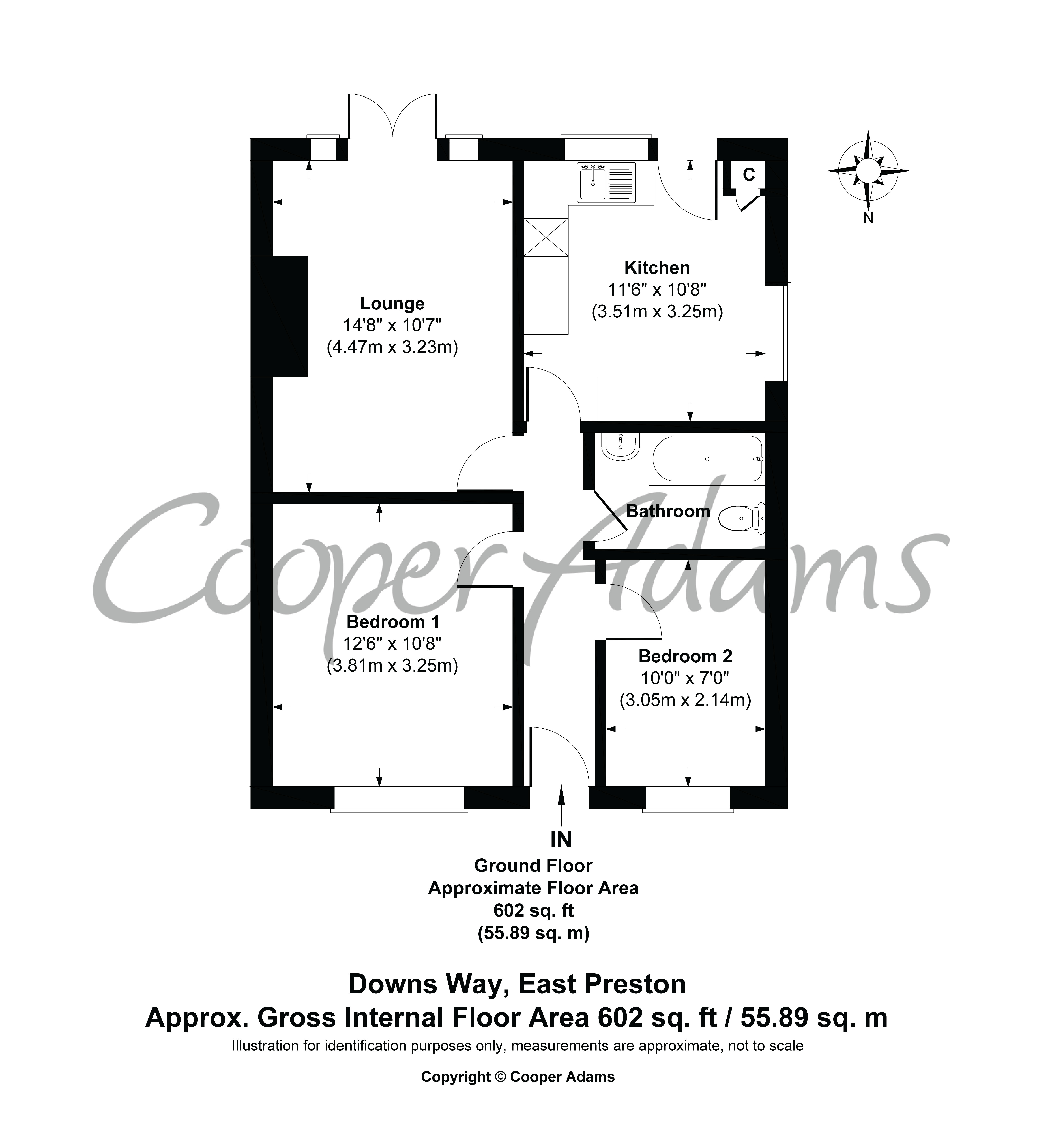 2 bed bungalow for sale in Downs Way, East Preston - Property floorplan