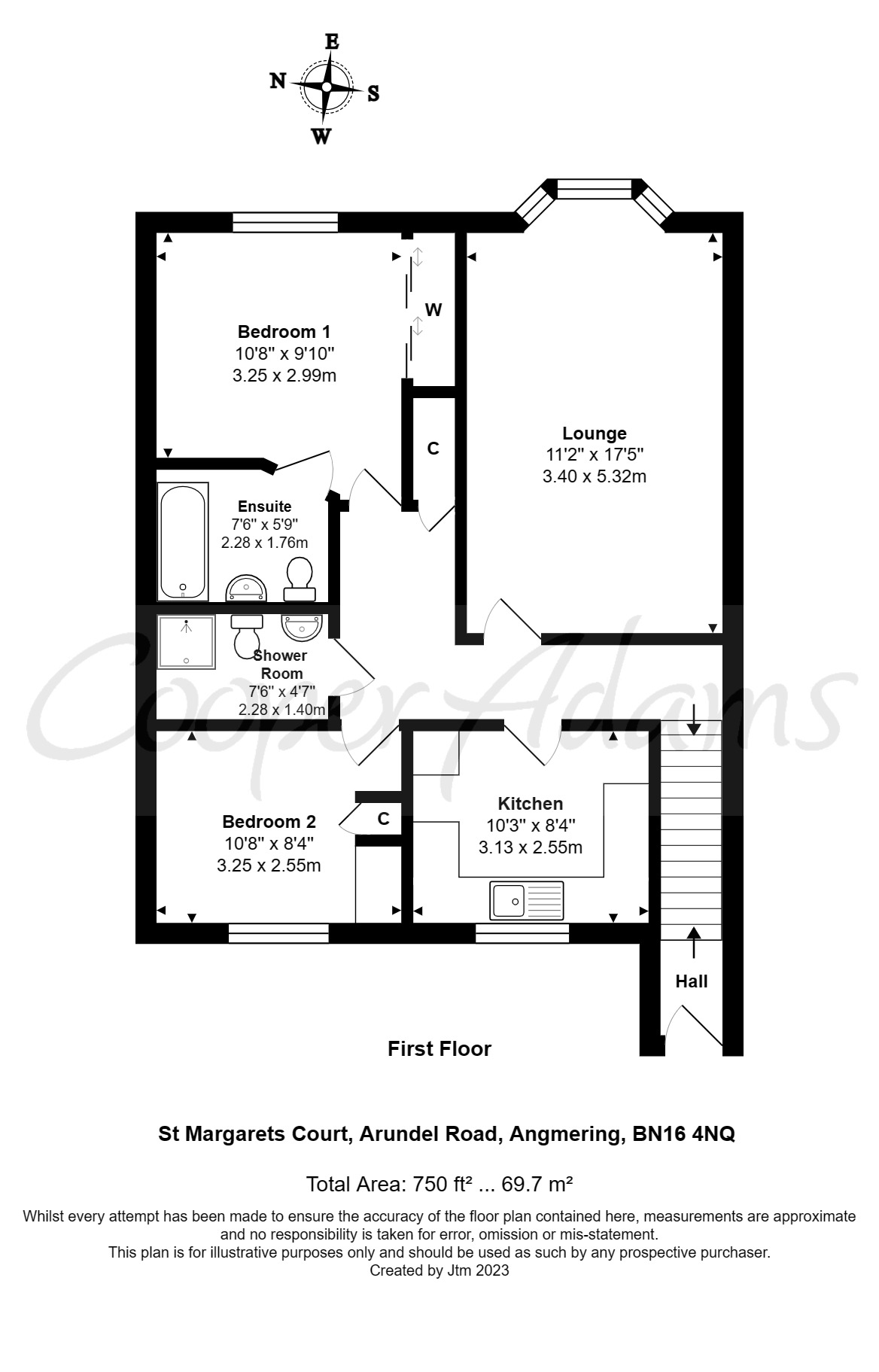 2 bed apartment for sale in Arundel Road, Angmering - Property floorplan
