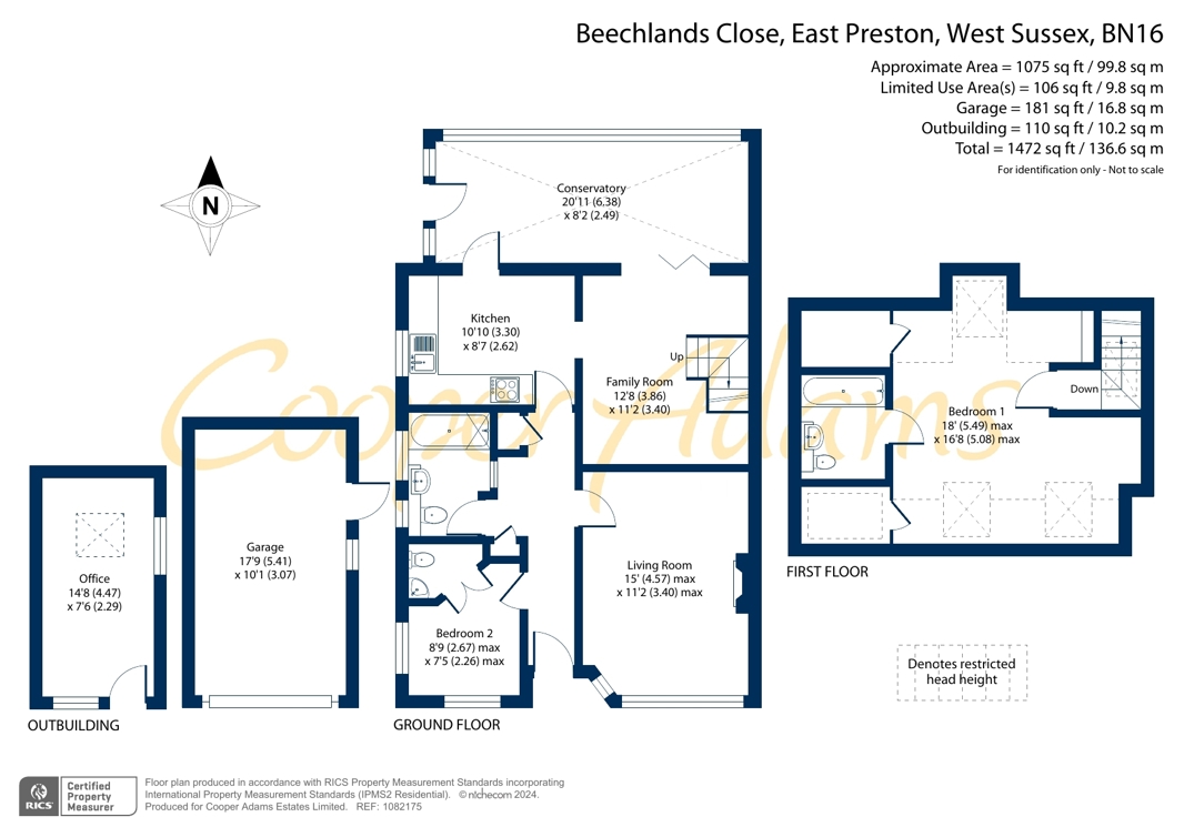 2 bed bungalow for sale in Beechlands Close, East Preston - Property floorplan
