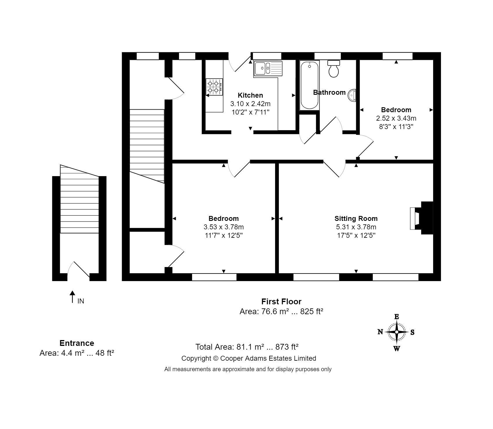 2 bed apartment for sale in Sea Road, East Preston - Property floorplan