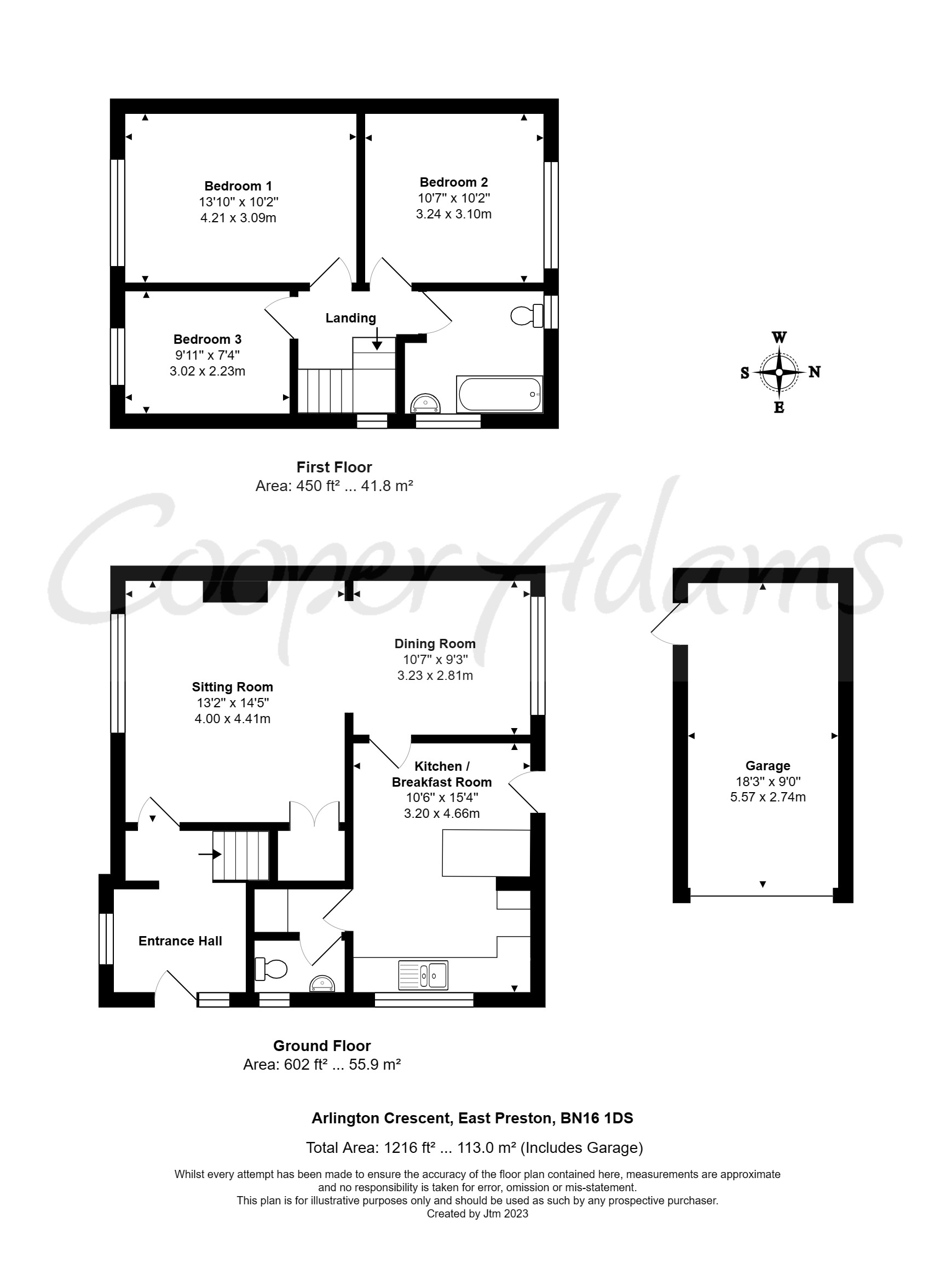 3 bed house for sale in Arlington Crescent, East Preston - Property floorplan