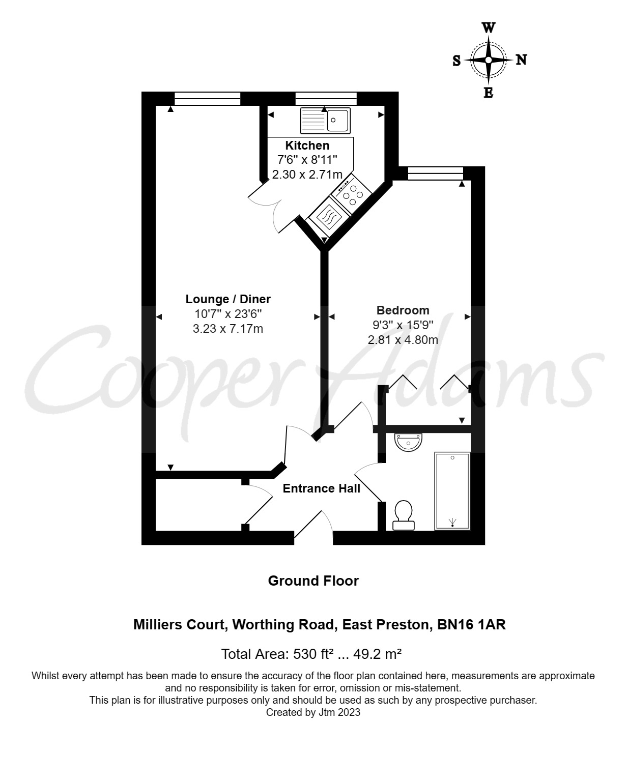 1 bed retirement property for sale in Worthing Road, East Preston - Property floorplan