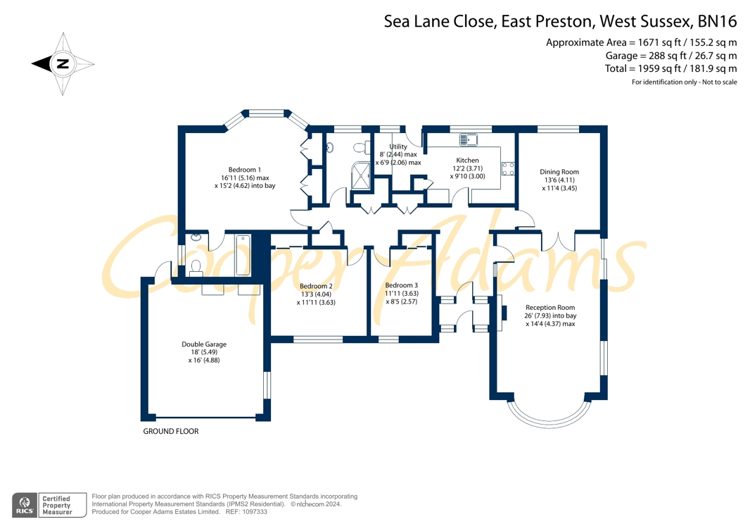 3 bed bungalow for sale in Sea Lane Close, East Preston - Property floorplan