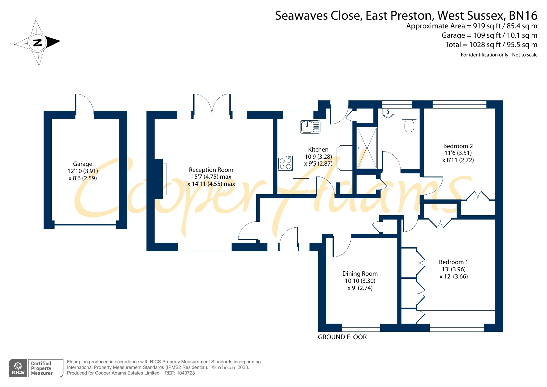 3 bed bungalow for sale in Seawaves Close, East Preston - Property floorplan