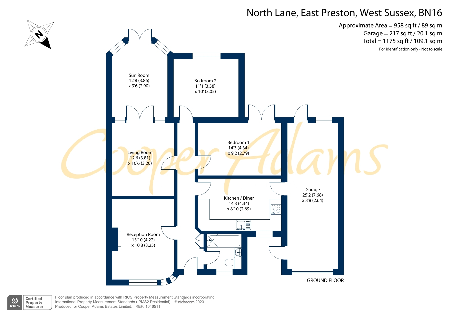 3 bed bungalow for sale in North Lane, East Preston - Property floorplan